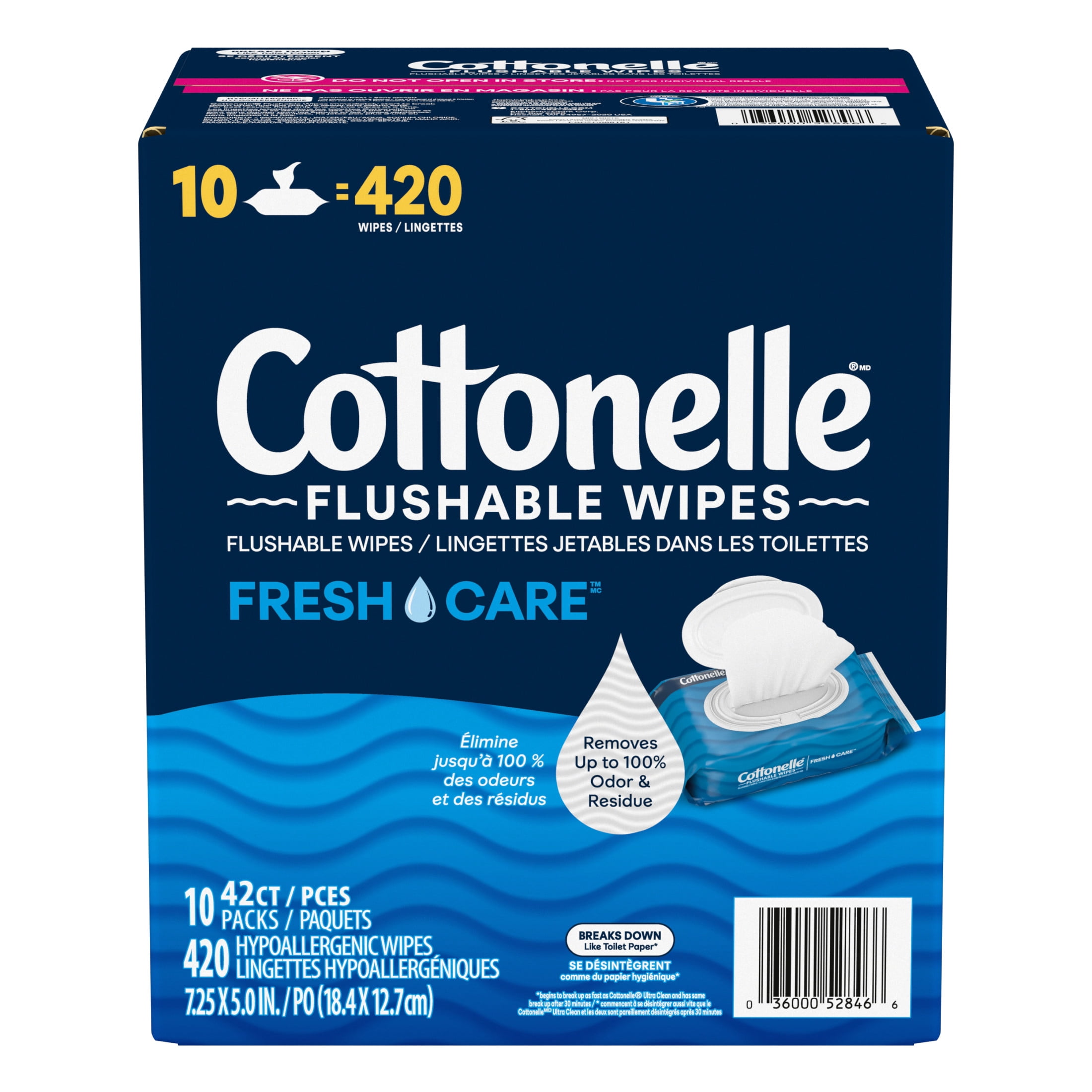 Cottonelle Fresh Care Flushable Wet Wipes (White, 420 Count) awera