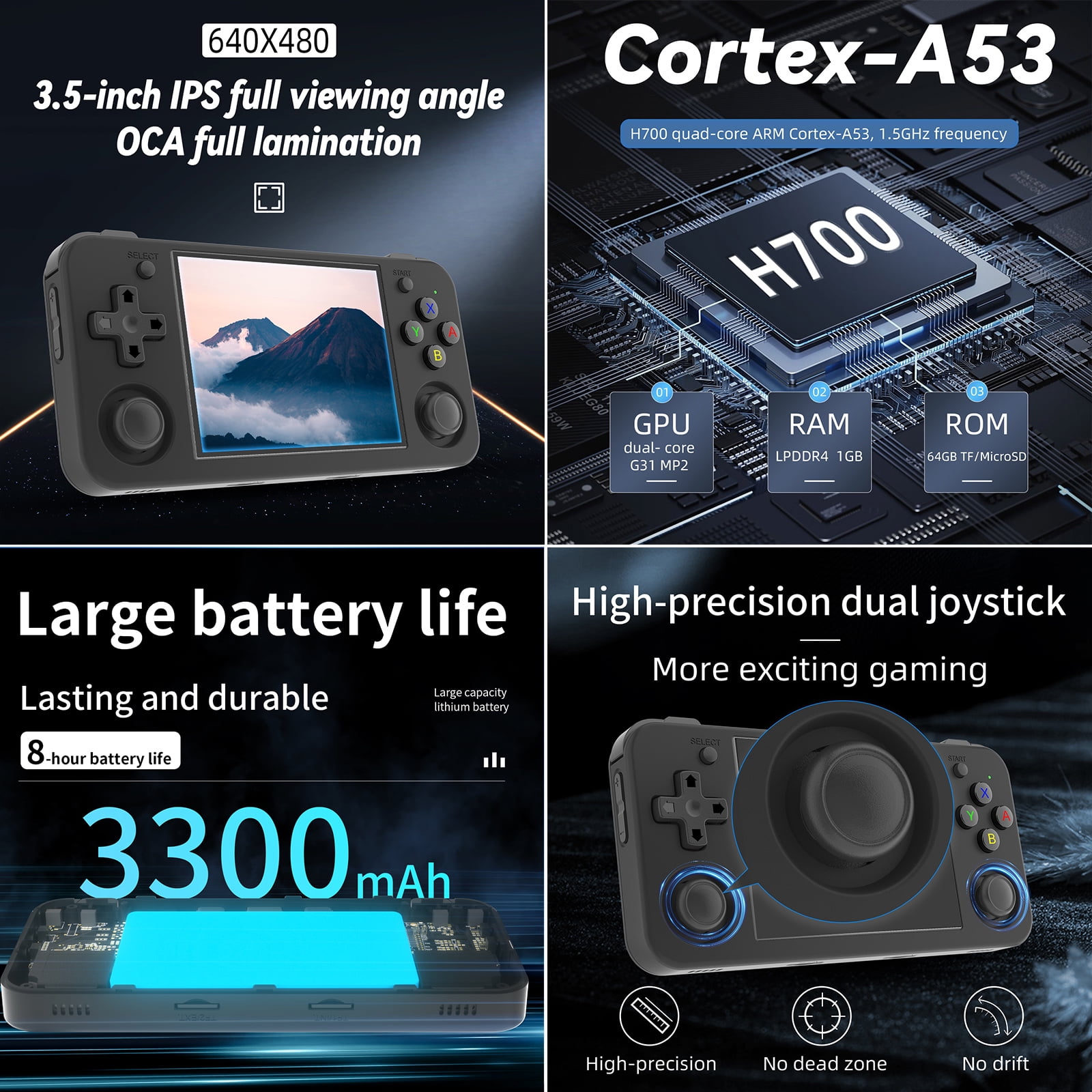 Anbernic RG35XXH Handheld Game Console, 3.5-inch IPS Display, 5G WiFi & Bluetooth, HD TV Output (Black) 9ylrv