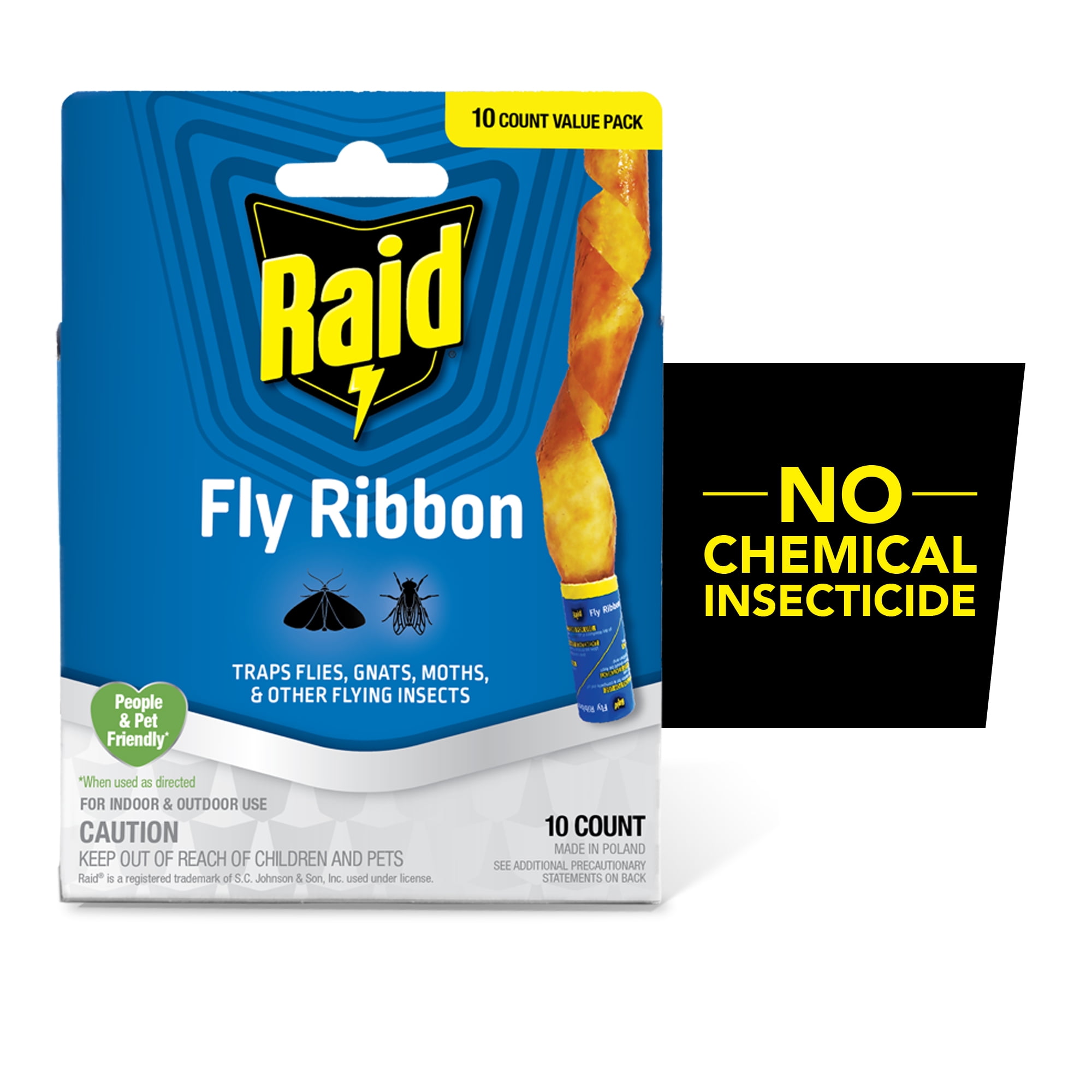 Raid Fly Ribbons Indoor and Outdoor Flying Insect Traps (10 Count) ry21o