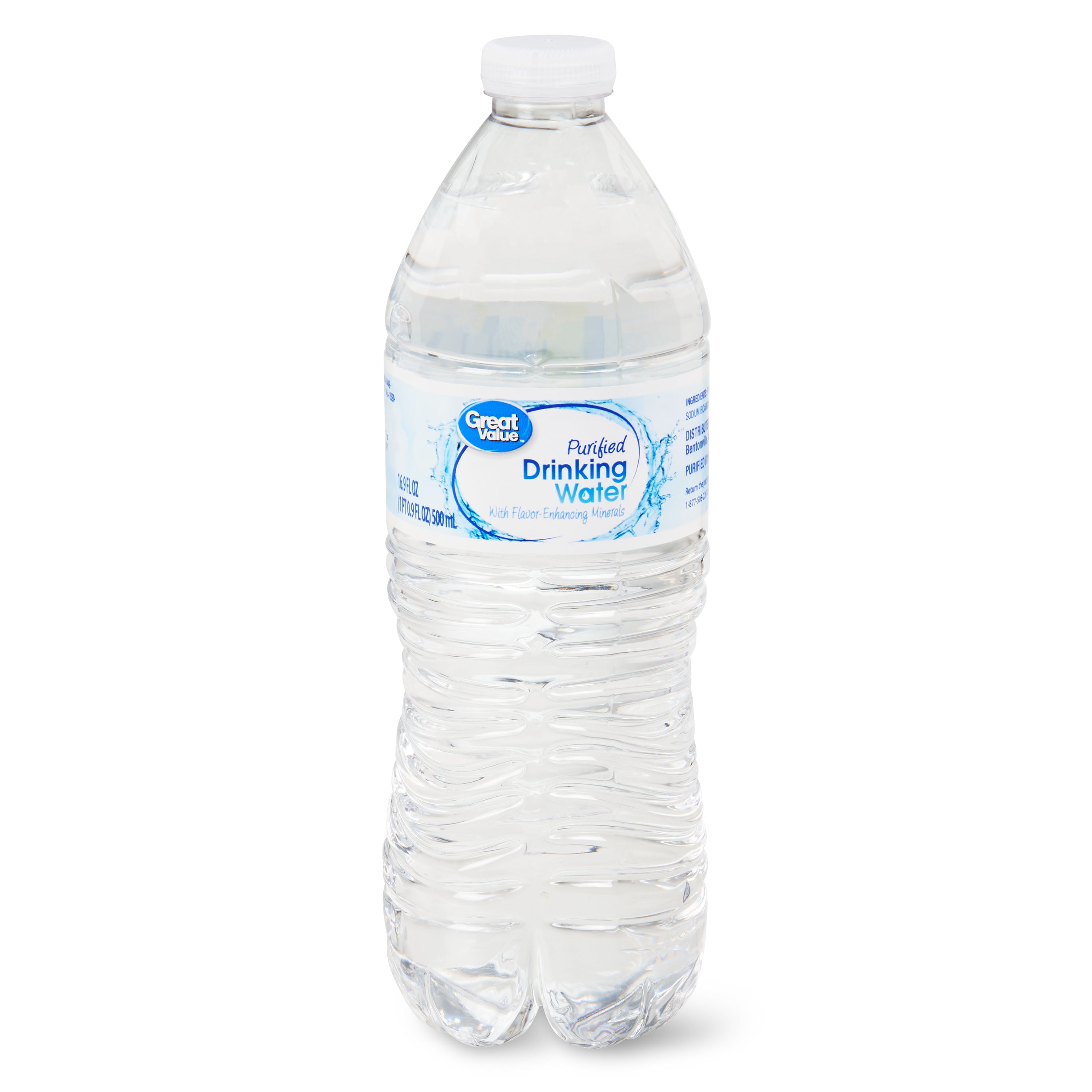 Great Value Purified Drinking Water (Clear, 16.9 fl oz, 24 Pack) tho2u