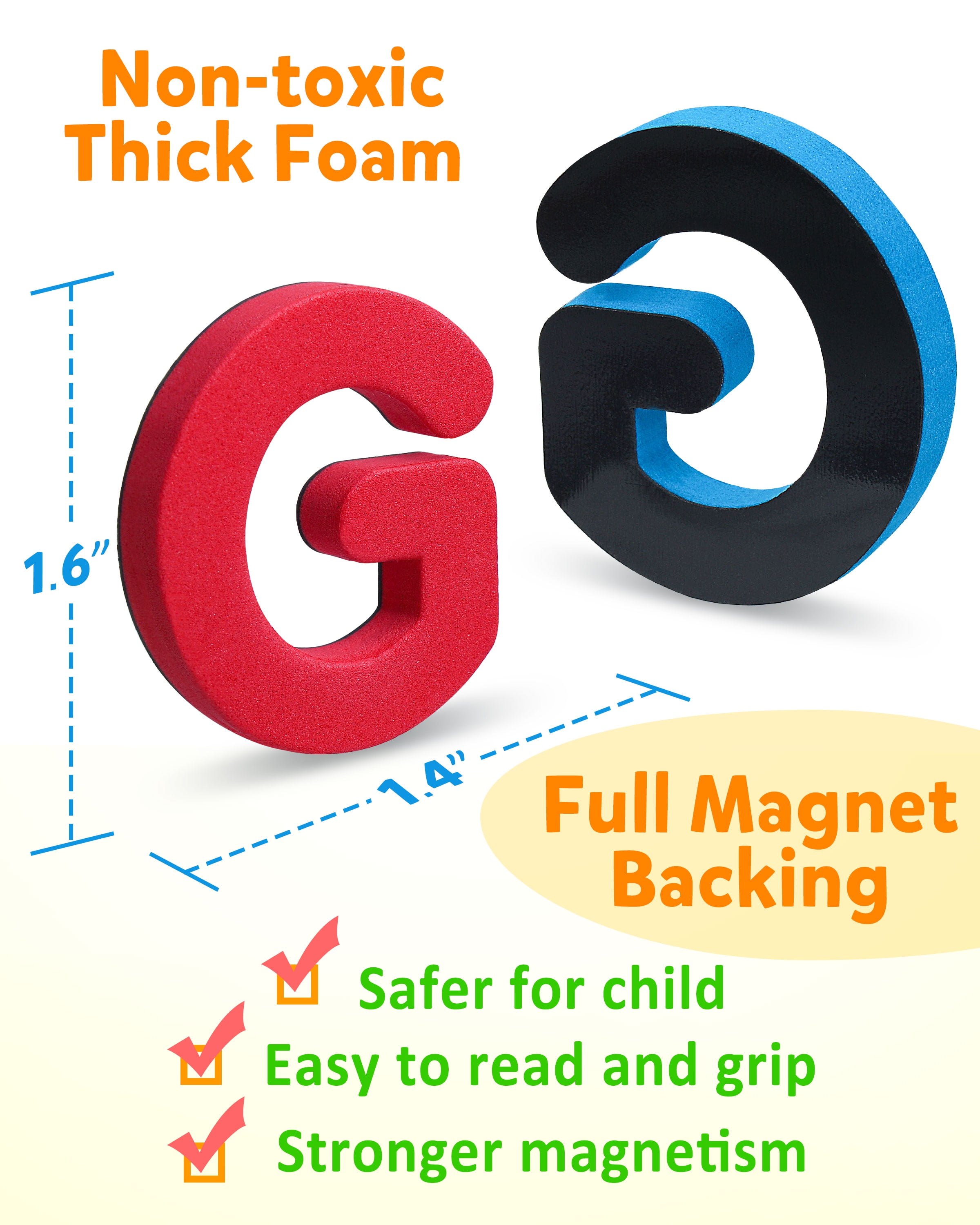 Coogam Magnetic Alphabet Letters Set with Board and Markers (234 Pieces, Multicolor) 8ehko