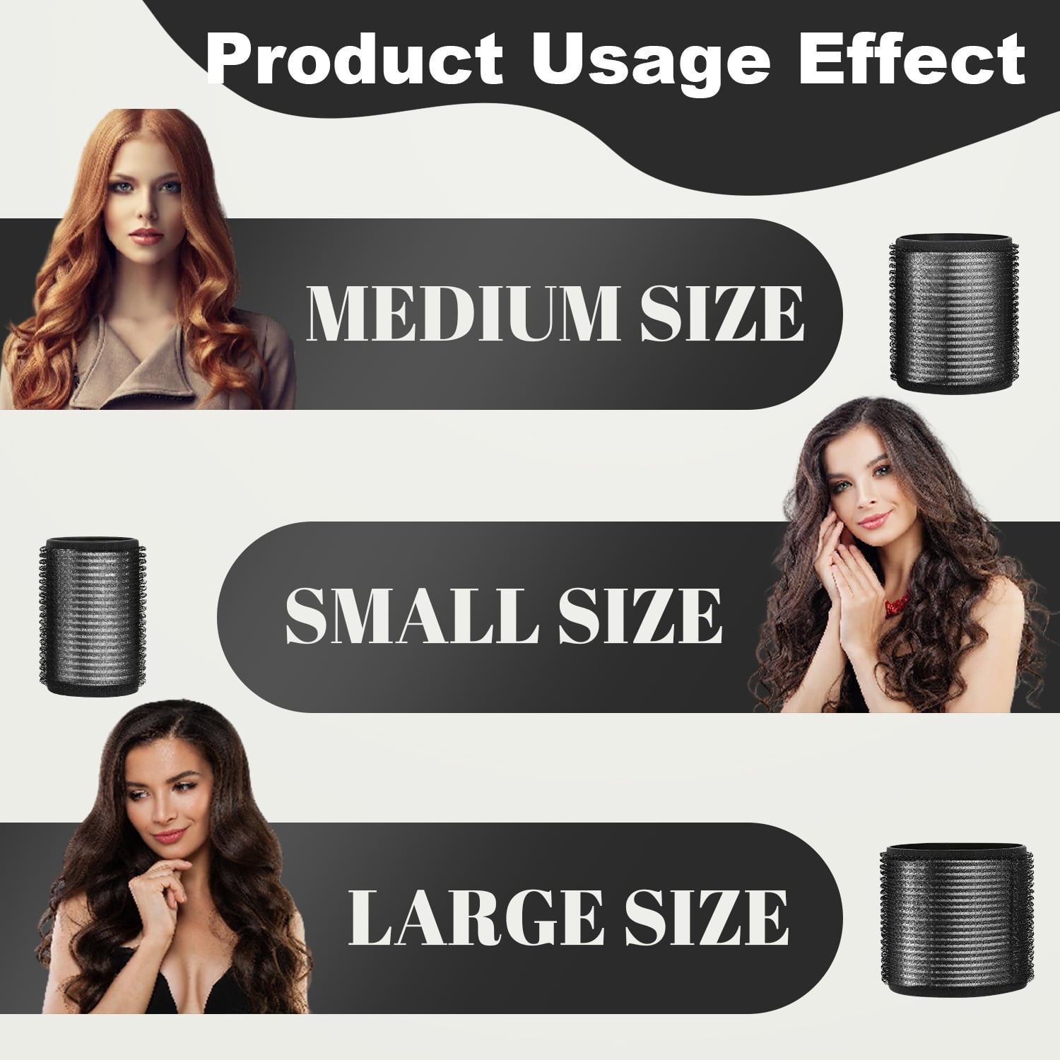 xnicx Self-Grip Ceramic Ionic Hair Roller Set for Salon Blowout Volume (Black, 18-Piece Set) 04pzf