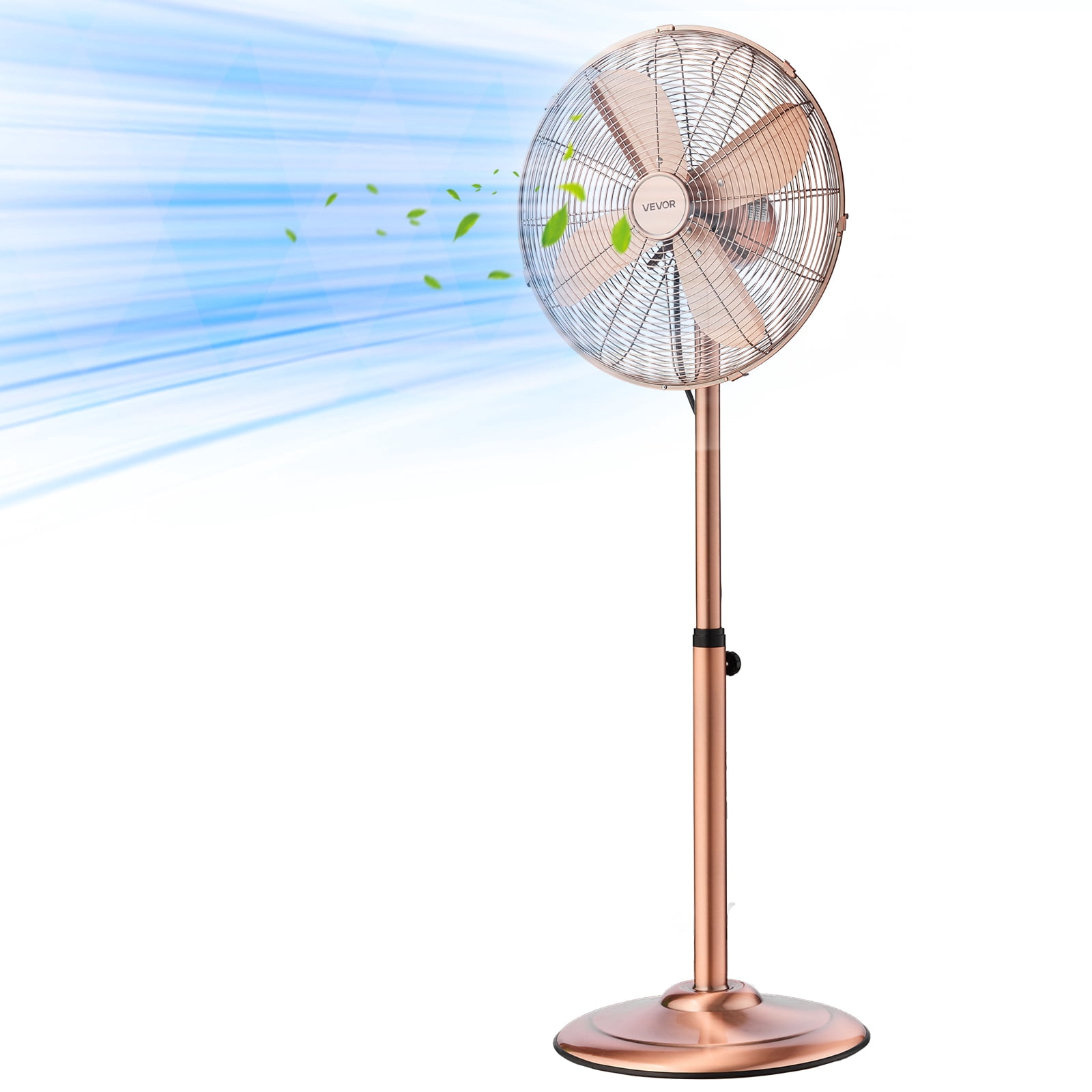 VEVOR 16-Inch High Velocity Pedestal Fan, Industrial Standing Floor Fan with 3-Speed Adjustable Height and 75° Oscillation (16 in) mbs7q