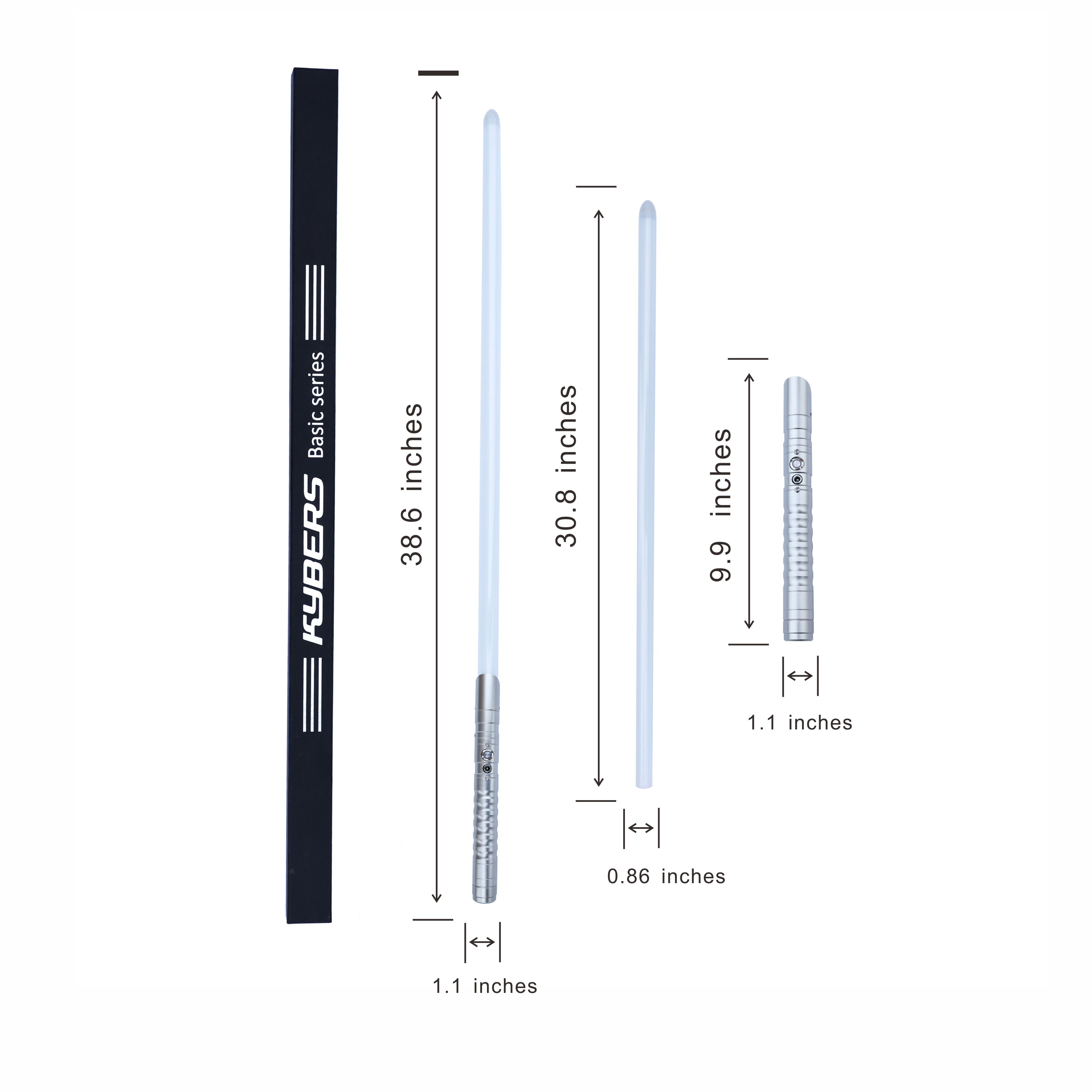 KYBERS RGB Lightsaber for Adults, Metal Hilt Force FX Saber with Smooth Swing Sound (Silver, 36 in) q00iw