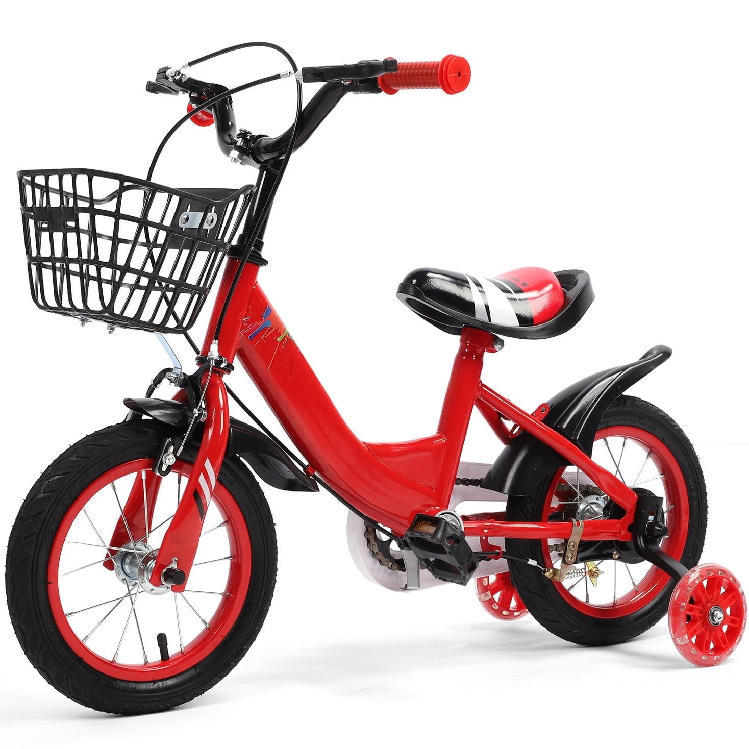 Eotvia Kids Bike with Training Wheels (Red, 12 in) hkvsa