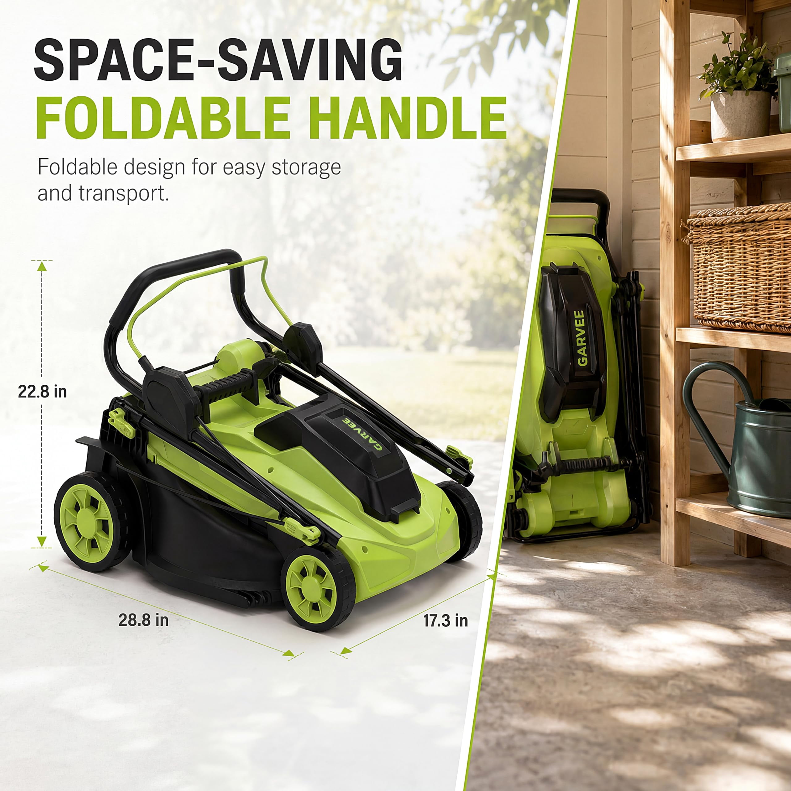 BouPower 40V Cordless Push Lawn Mower, Brushless Motor 2-in-1 Mulch & Bag Electric Mower (17 in, 2 x 4.0Ah Batteries) k4ybs