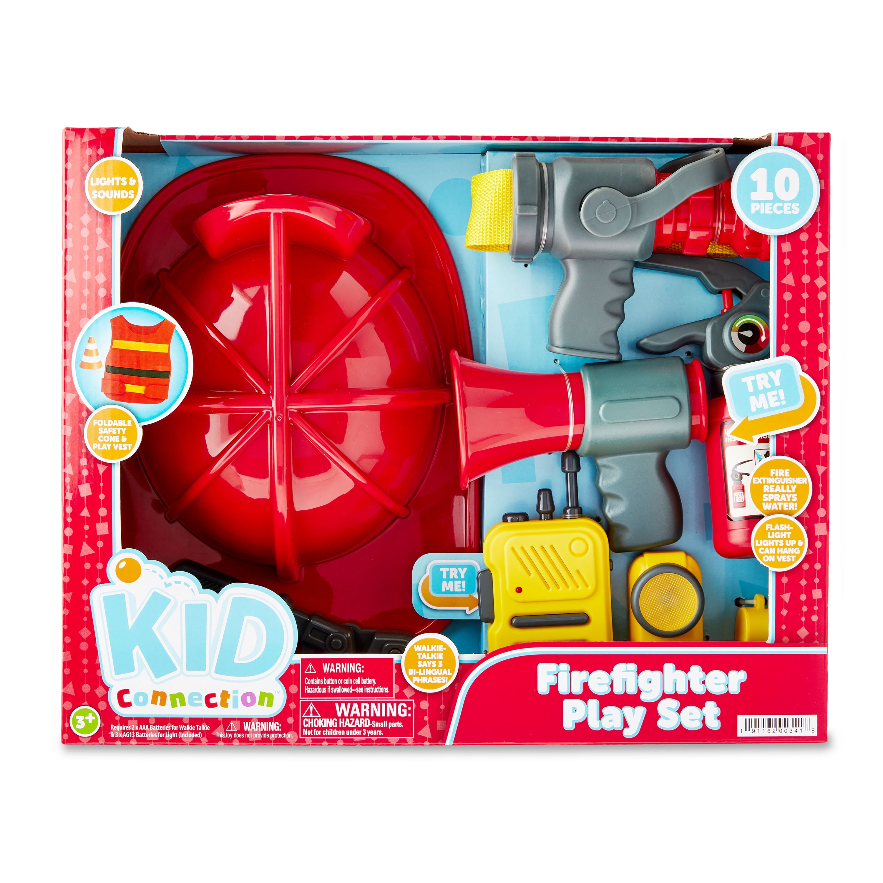 Kid Connection Firefighter Role Play Set with Realistic Accessories (Red, 10 Pieces) fdon0 - Image 2