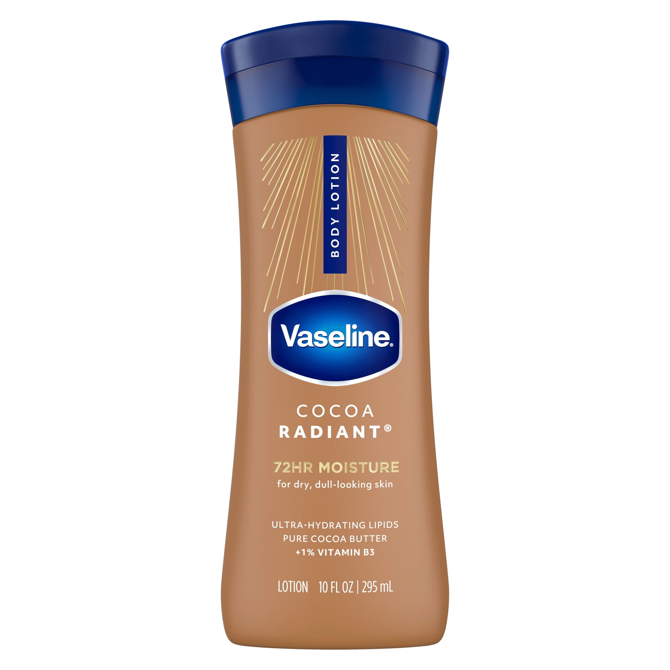 Vaseline Intensive Care Cocoa Radiant Body Lotion for Dry Skin with Pure Cocoa Butter and Hydrating Lipids (10 fl oz) tgxve