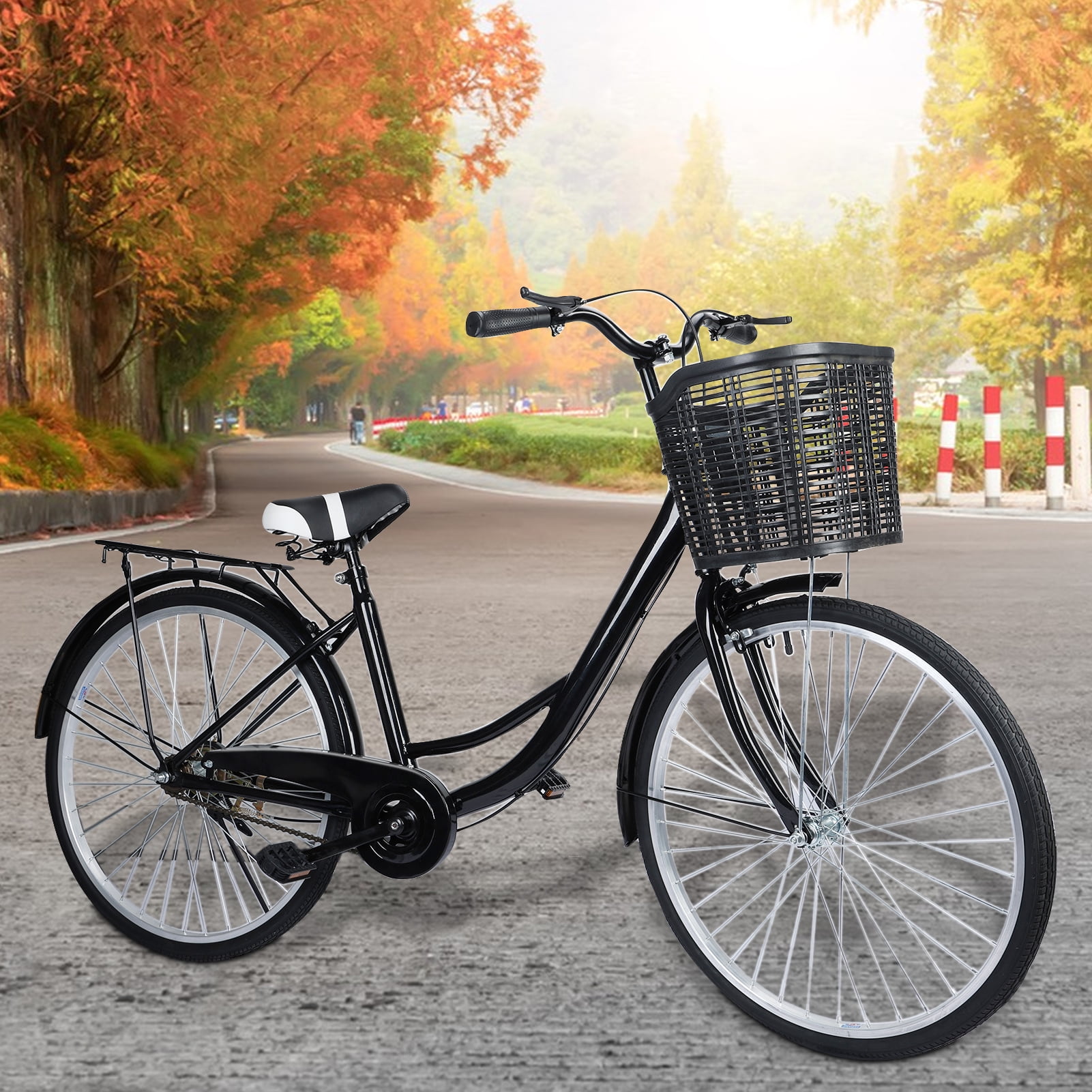 LA TALUS Adult Cruiser Bike with Basket (26 in) fp127