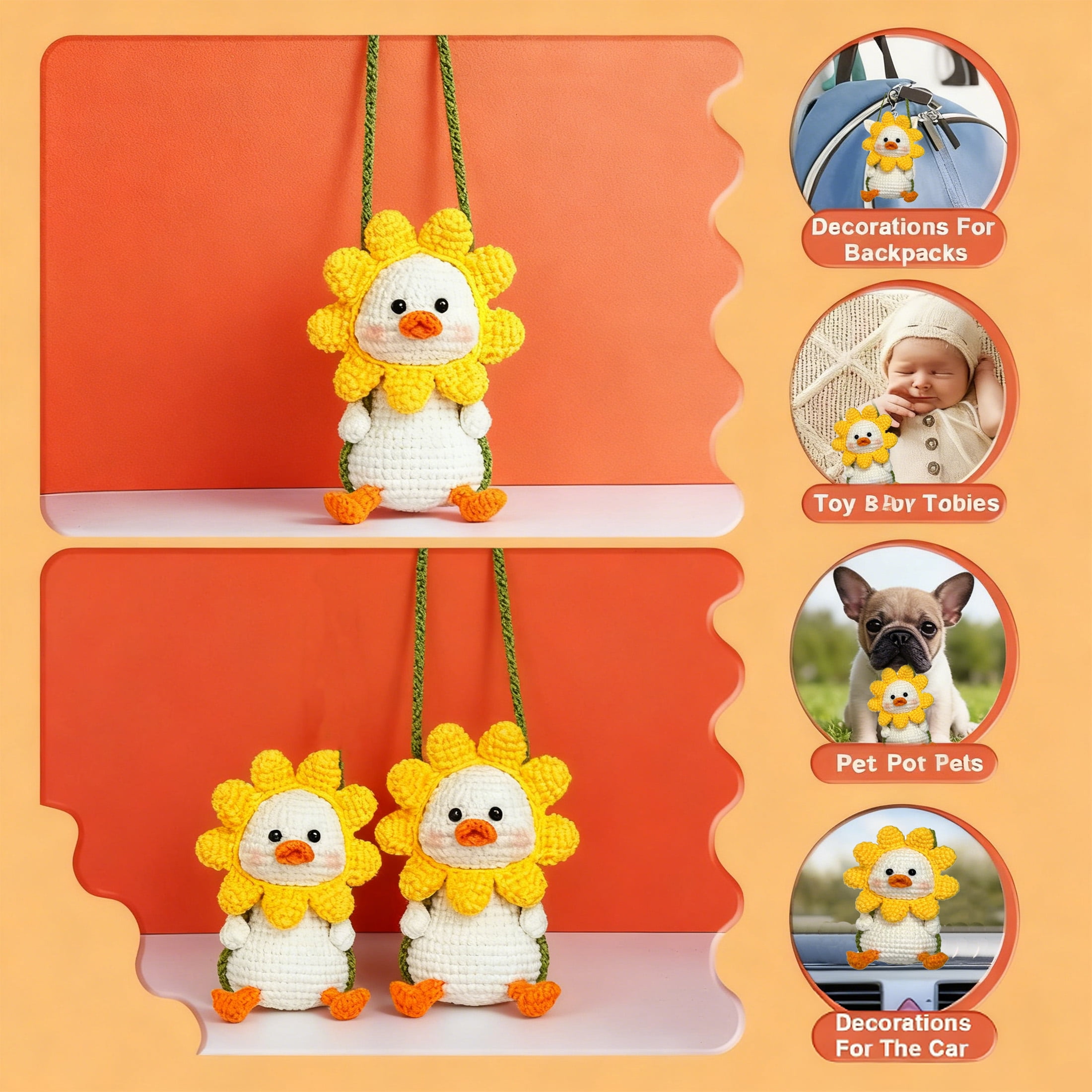 BESTSKY Animal Crochet Set for Beginners, DIY Duck Knitting Craft Kit (Yellow, 1 Pack) mvpgn