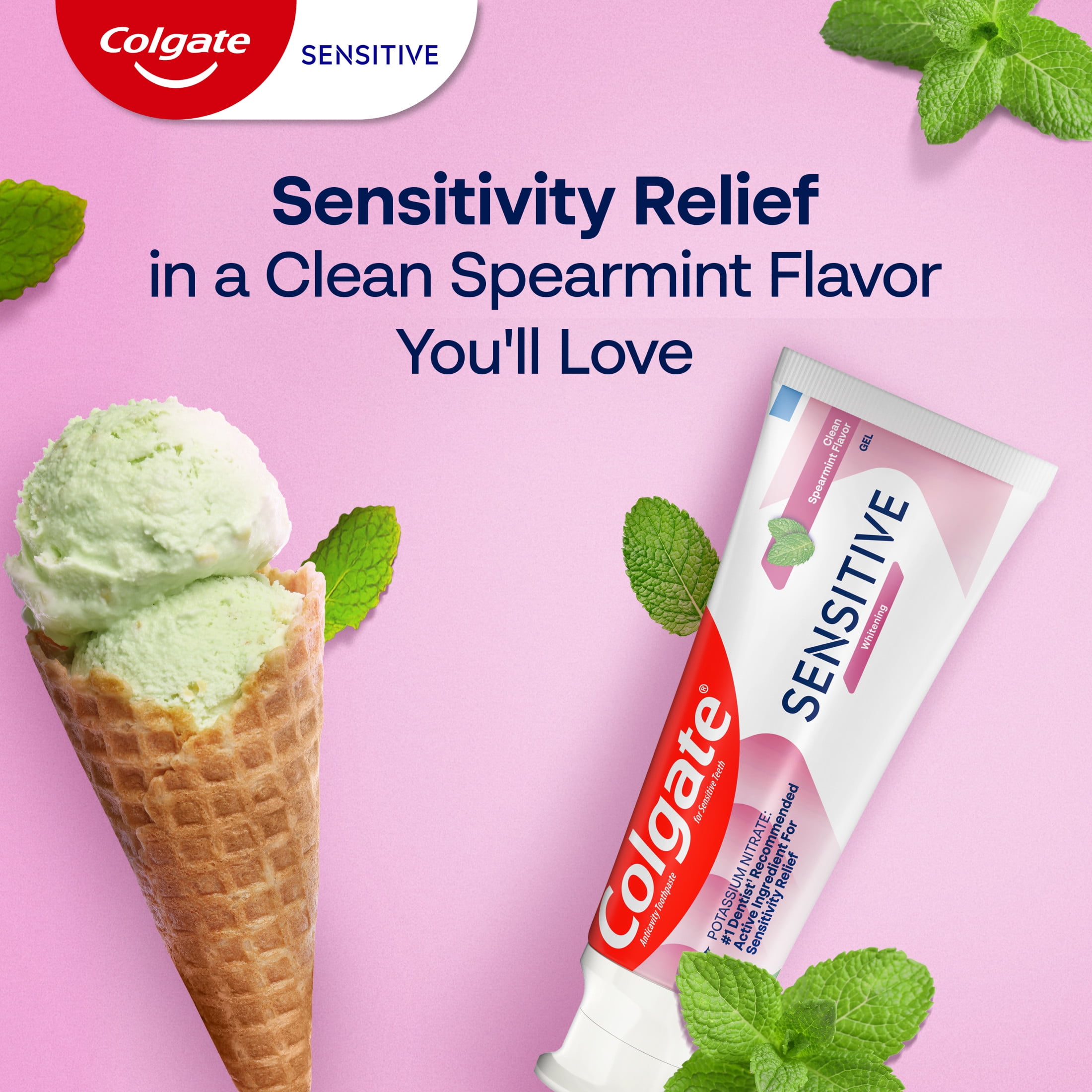 Colgate Sensitive Whitening Toothpaste Gel, Cavity Protection and Enamel Repair (Spearmint, 6 oz) ina72