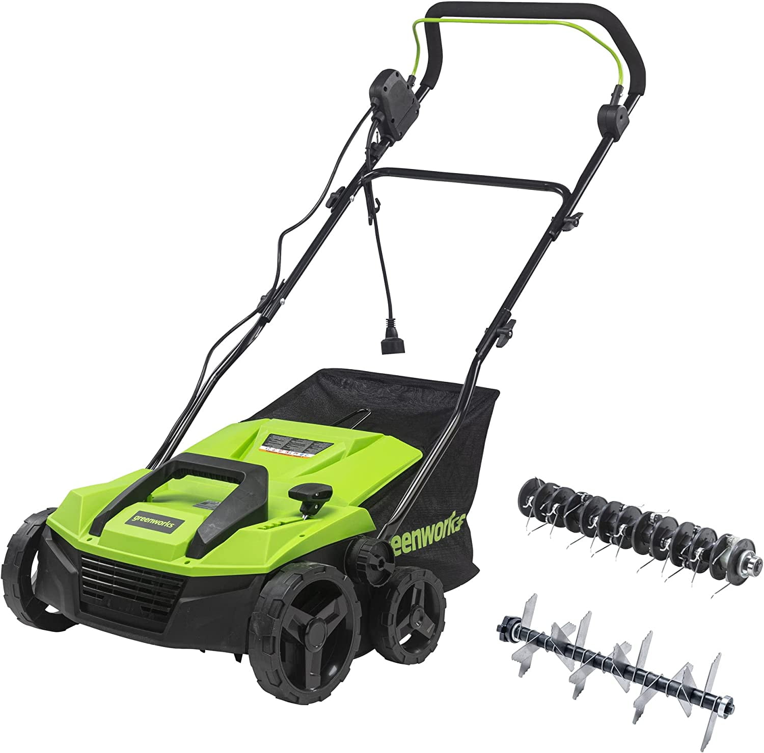 Greenworks 13 Amp 14 in Corded Dethatcher and Scarifier (Green, 14 in) bh7hw