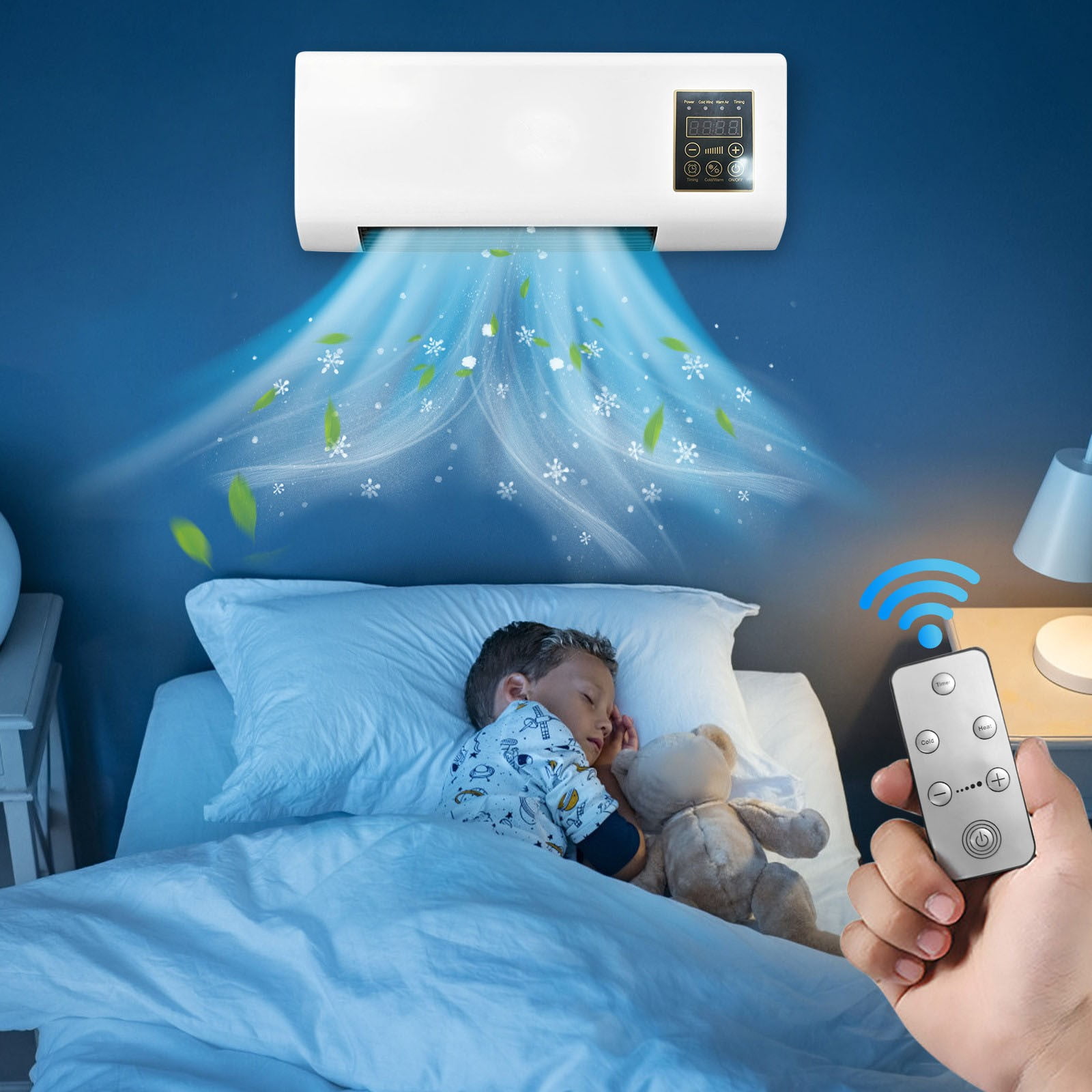 FYHALE 8,000 BTU Window Air Conditioner with Remote Control (White, 340 sq ft) geods