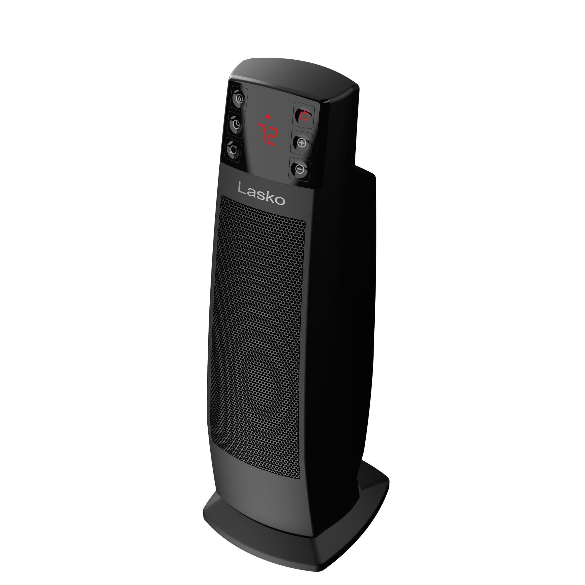 Lasko Oscillating Ceramic Tower Space Heater with Remote Control and Adjustable Thermostat (Black, 22 in) w66vn
