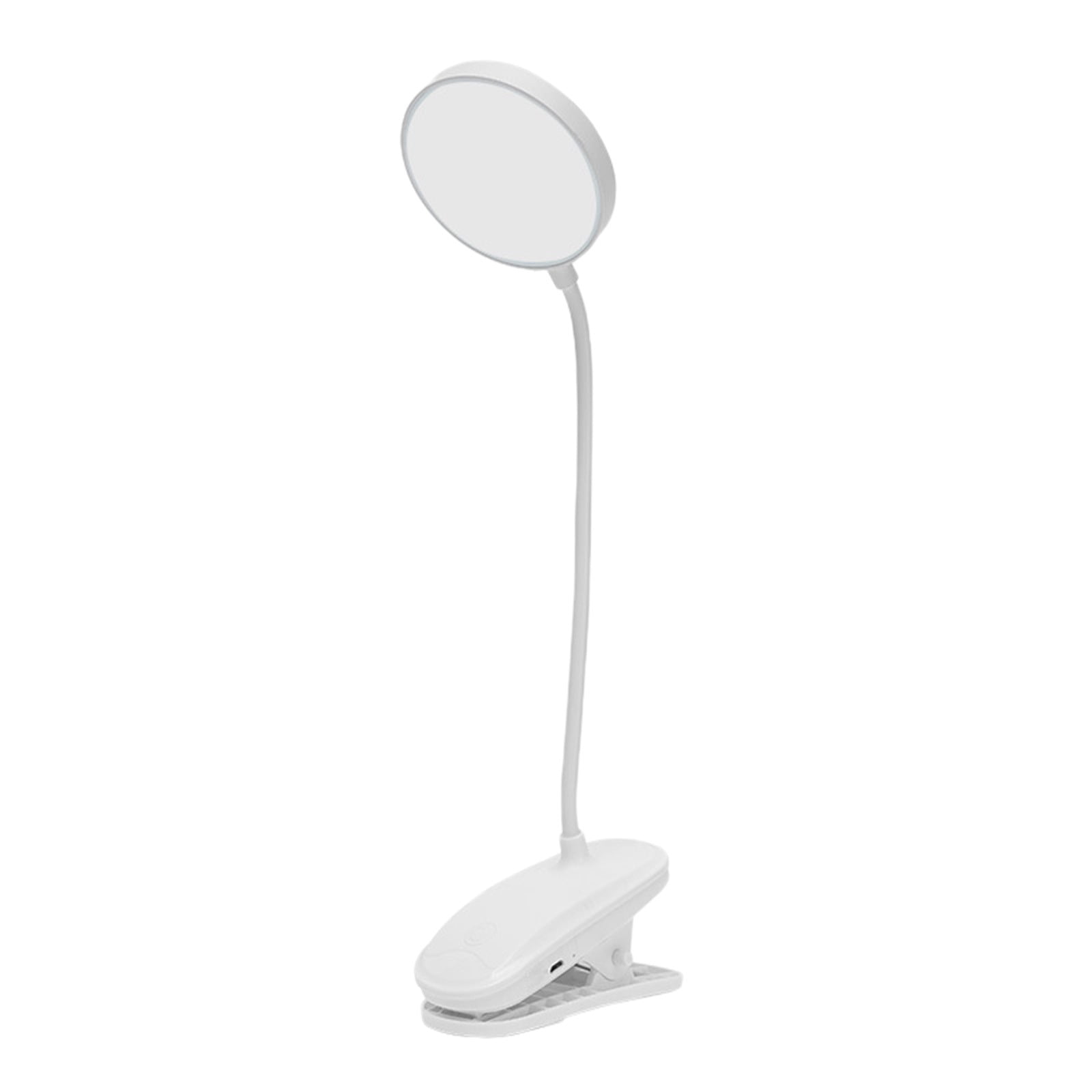 Yyuenw LED Desk Lamp Clip-On Reading Light, USB Rechargeable Eye-Caring Lamp with 3 Color Modes and Stepless Dimming (White, 2.3 in Clamp) ajpf9