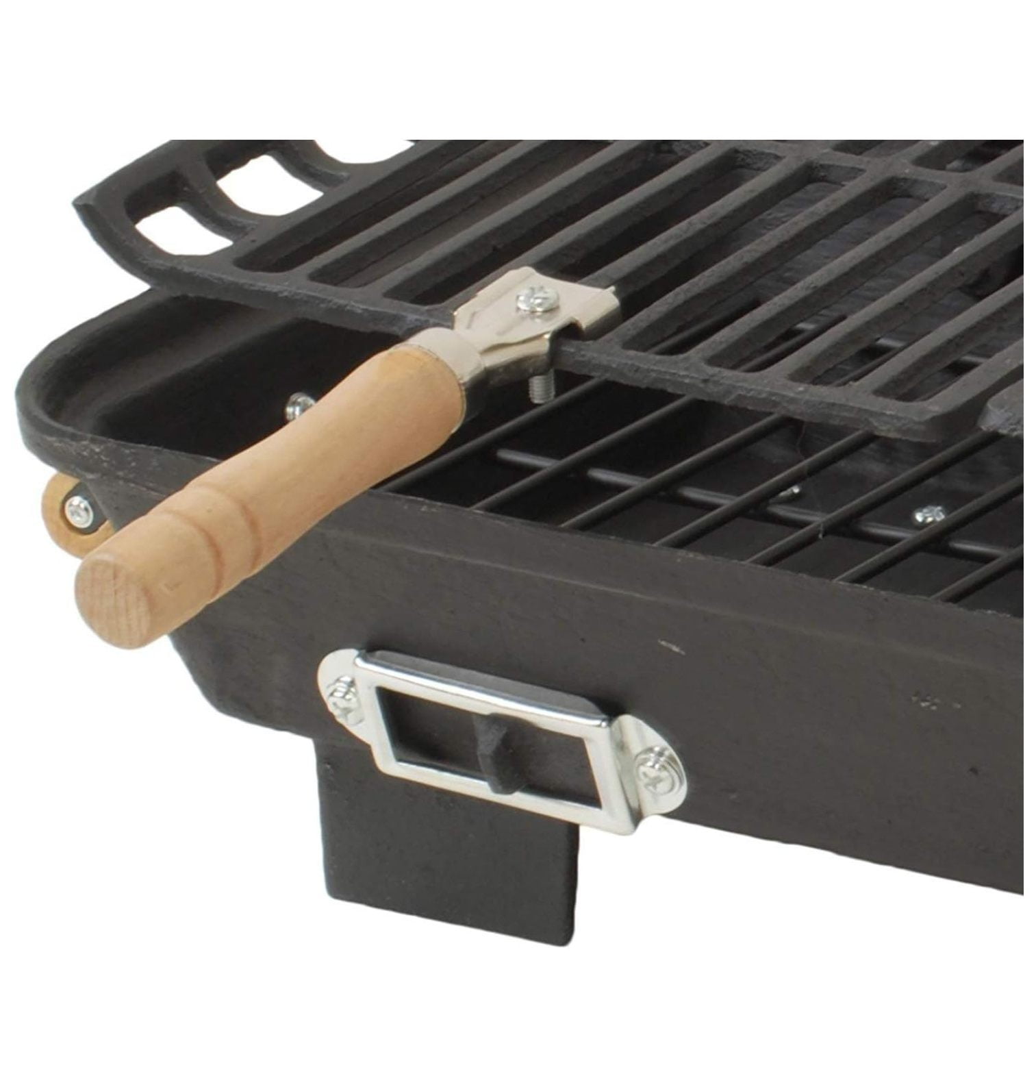 JaLuayh Cast Iron Hibachi Charcoal Grill, Heavy-Duty Outdoor Cooking Stove (10 in x 18 in) 0op7n