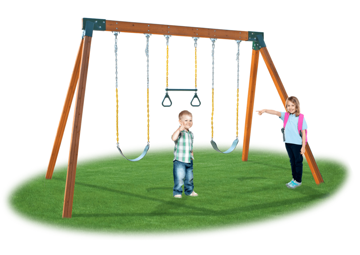 Eastern Jungle Gym Classic A-Frame Swing Set Hardware Kit (Green, 12 ft L x 8 ft D x 7.67 ft H) 237g3