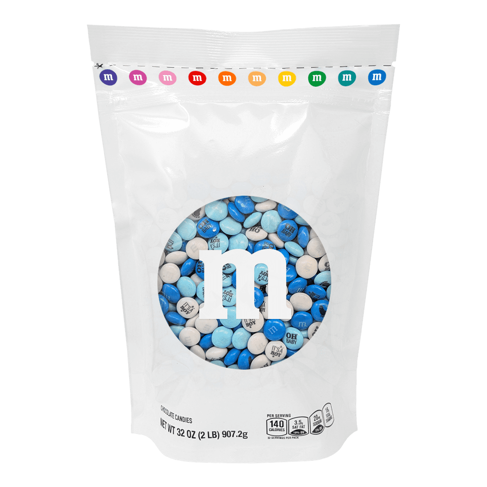 M&M'S Milk Chocolate Candy for Baby Shower and Gender Reveal (Blue and White, 2 lb) cqfaf