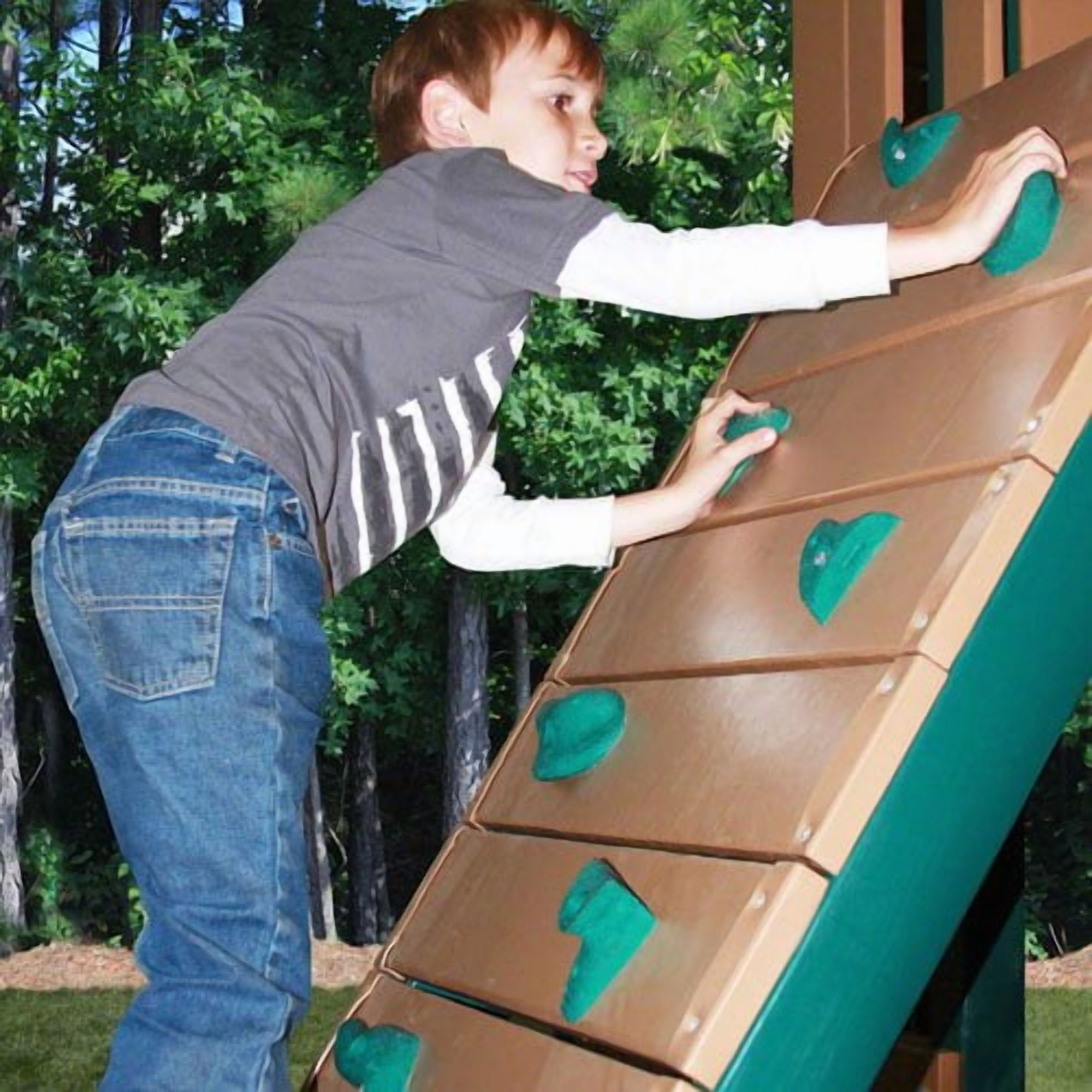 KidWise Congo Monkey Play System No. 5 with Swing Beam (Green, 1 Unit) yjl6o