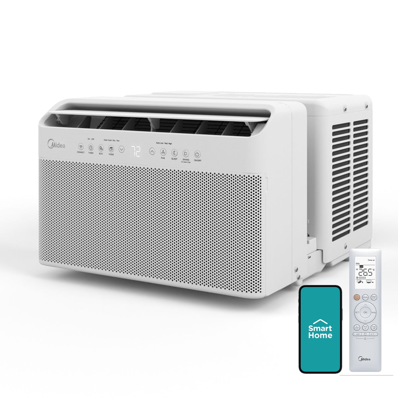 Midea 8,000 BTU Smart Inverter U-Shaped Window Air Conditioner (White, 350 sq ft) t7jnw
