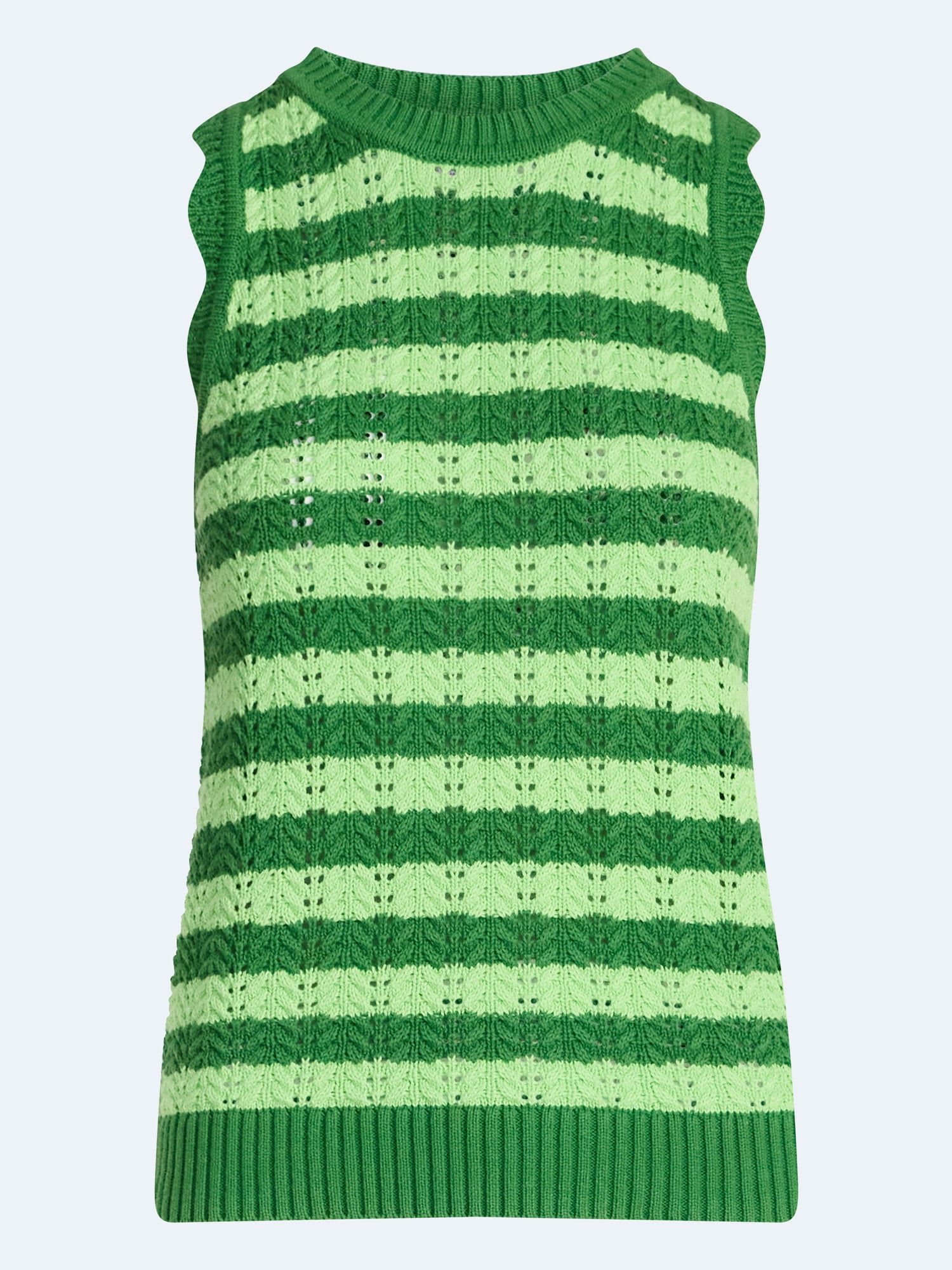 Free Assembly Women's Crochet Cotton Racerback Tank Top (Green, XS) bj98h