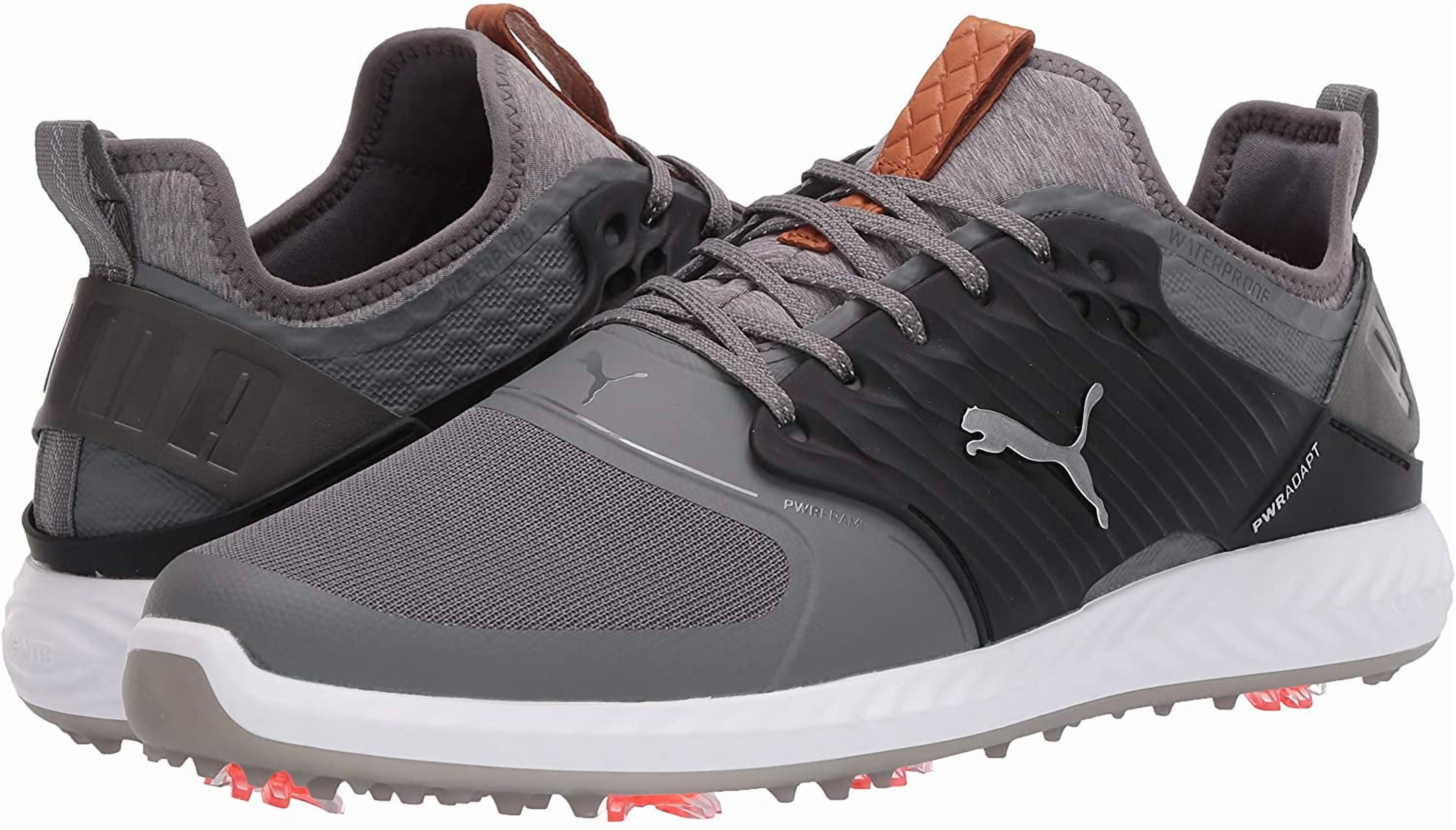 Puma IGNITE PWRADAPT Caged Golf Shoes Waterproof Performance Spiked Footwear (White, 8 Medium) pn2pj