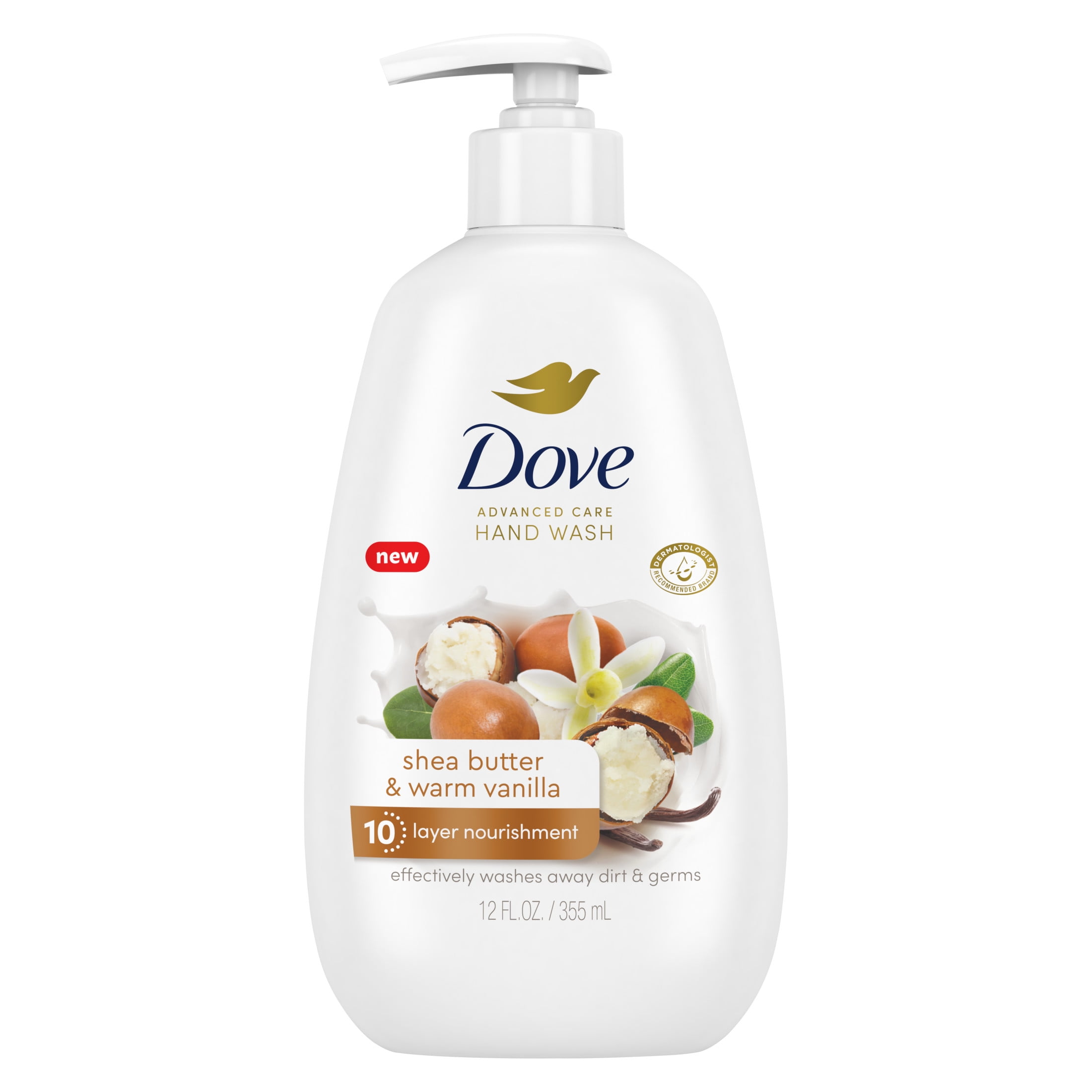 Dove Advanced Care Hand Wash, Shea Butter & Warm Vanilla Moisturizing Cleanser (12 oz) cosvr