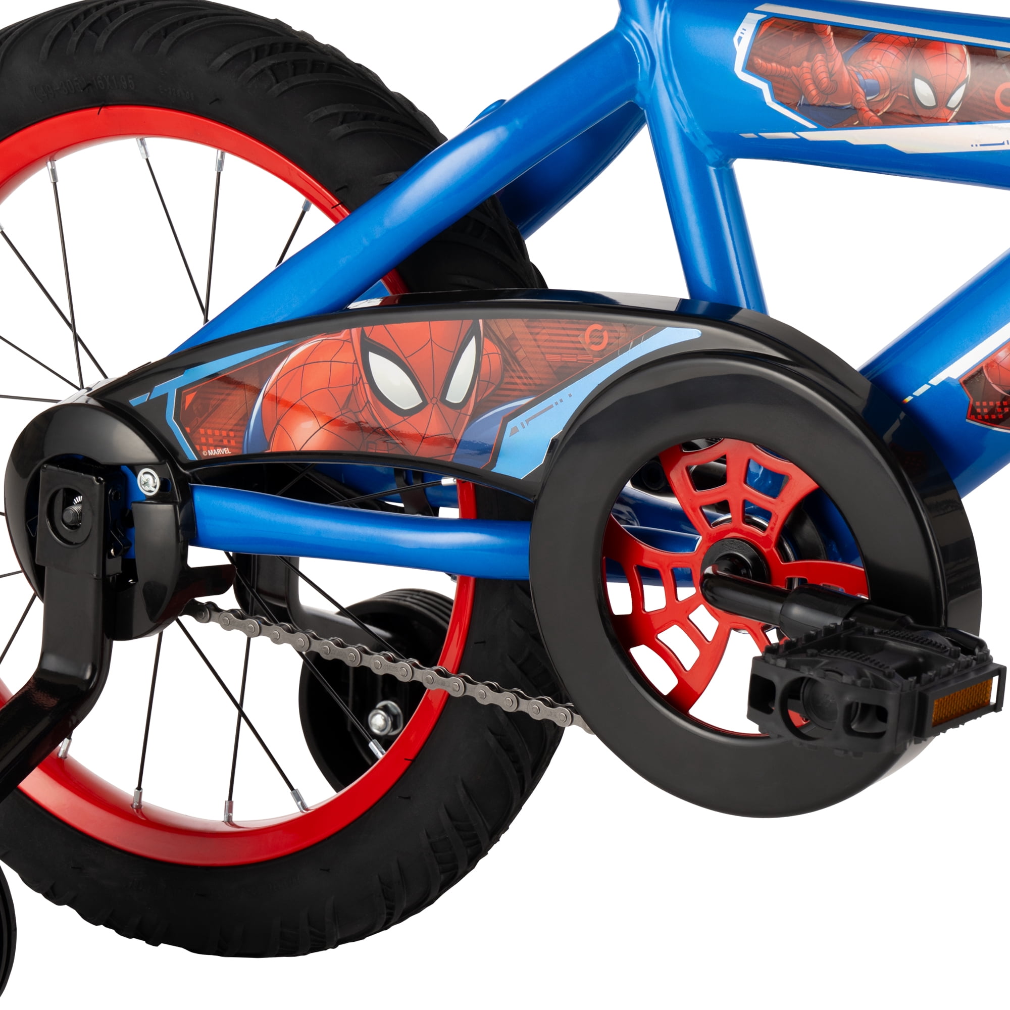 Huffy Marvel Spider-Man Kids Bike with Training Wheels (Blue, 16 in) zdzmc