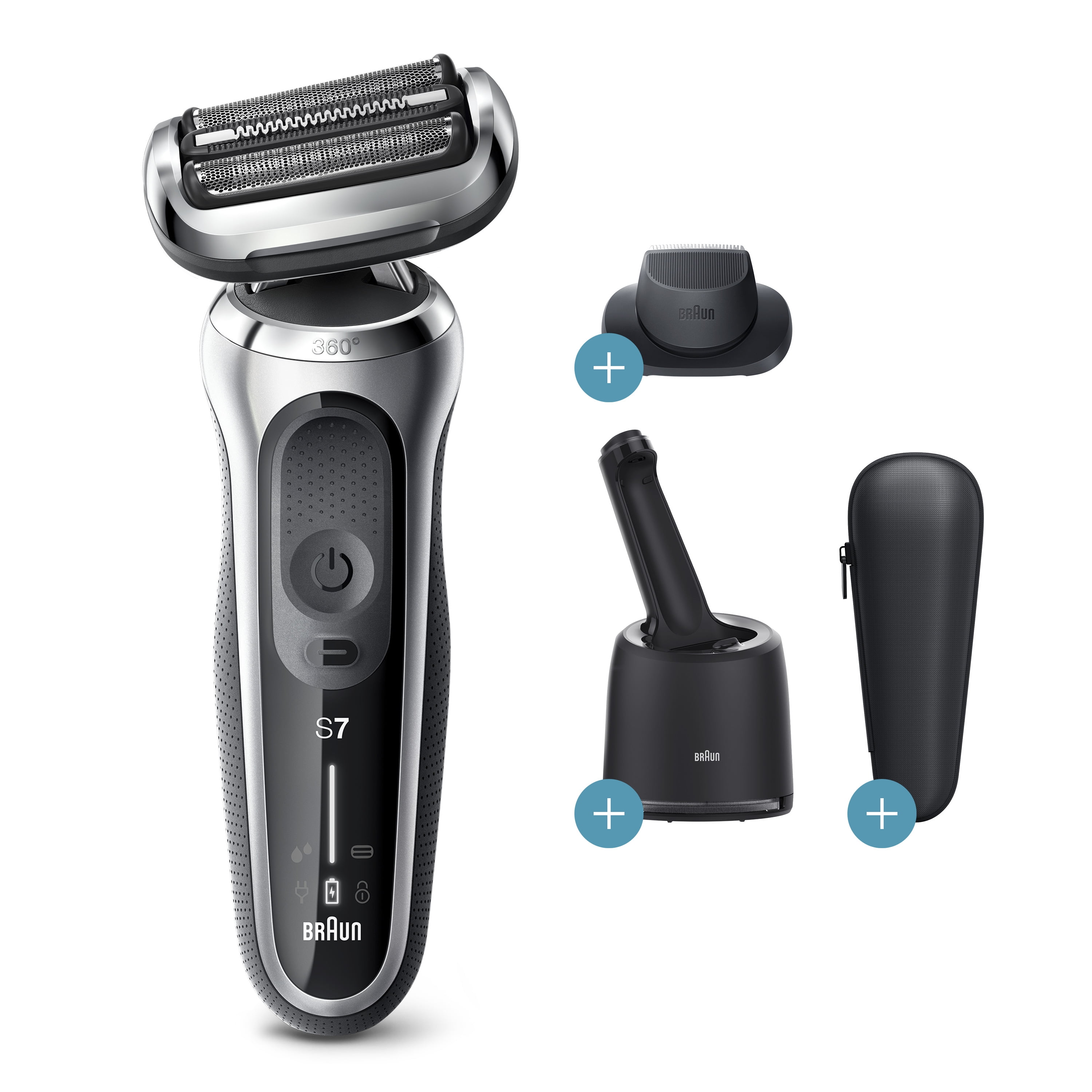 Braun Series 7 7071cc Flex Electric Razor for Men with SmartCare Center and Precision Trimmer (Brown, 1 Count) ifuqf