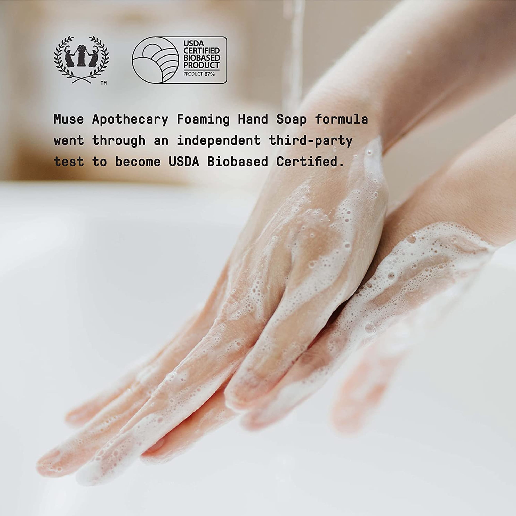 Muse Apothecary Hand Ritual Aromatherapy Foaming Soap, Rosemary Mint & Hemp Oil (11.5 oz) 9xj32