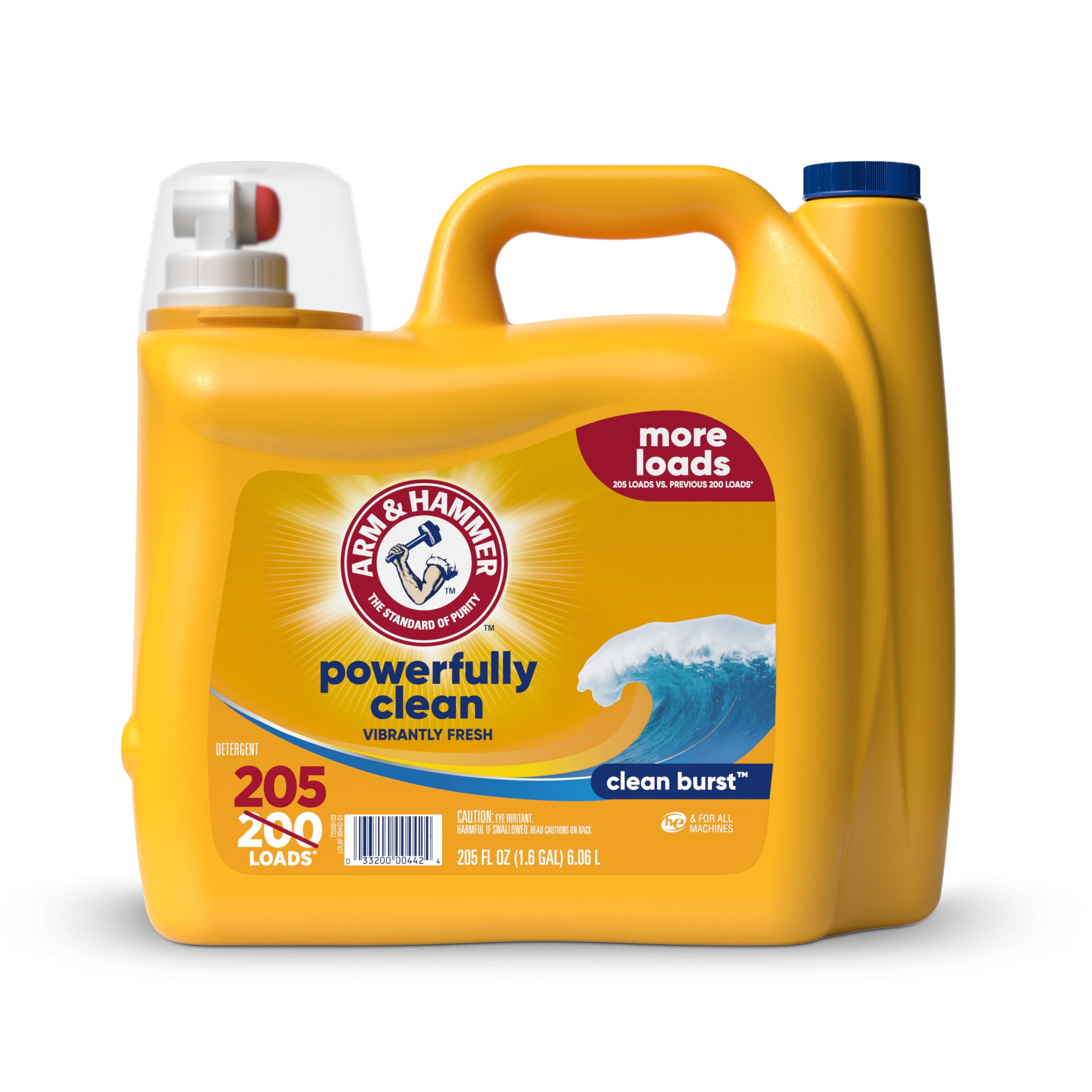 ARM & HAMMER Laundry Detergent Liquid, Clean Burst, Deep Cleaning Formula (Clean Burst, 205 fl oz) 5dw9c