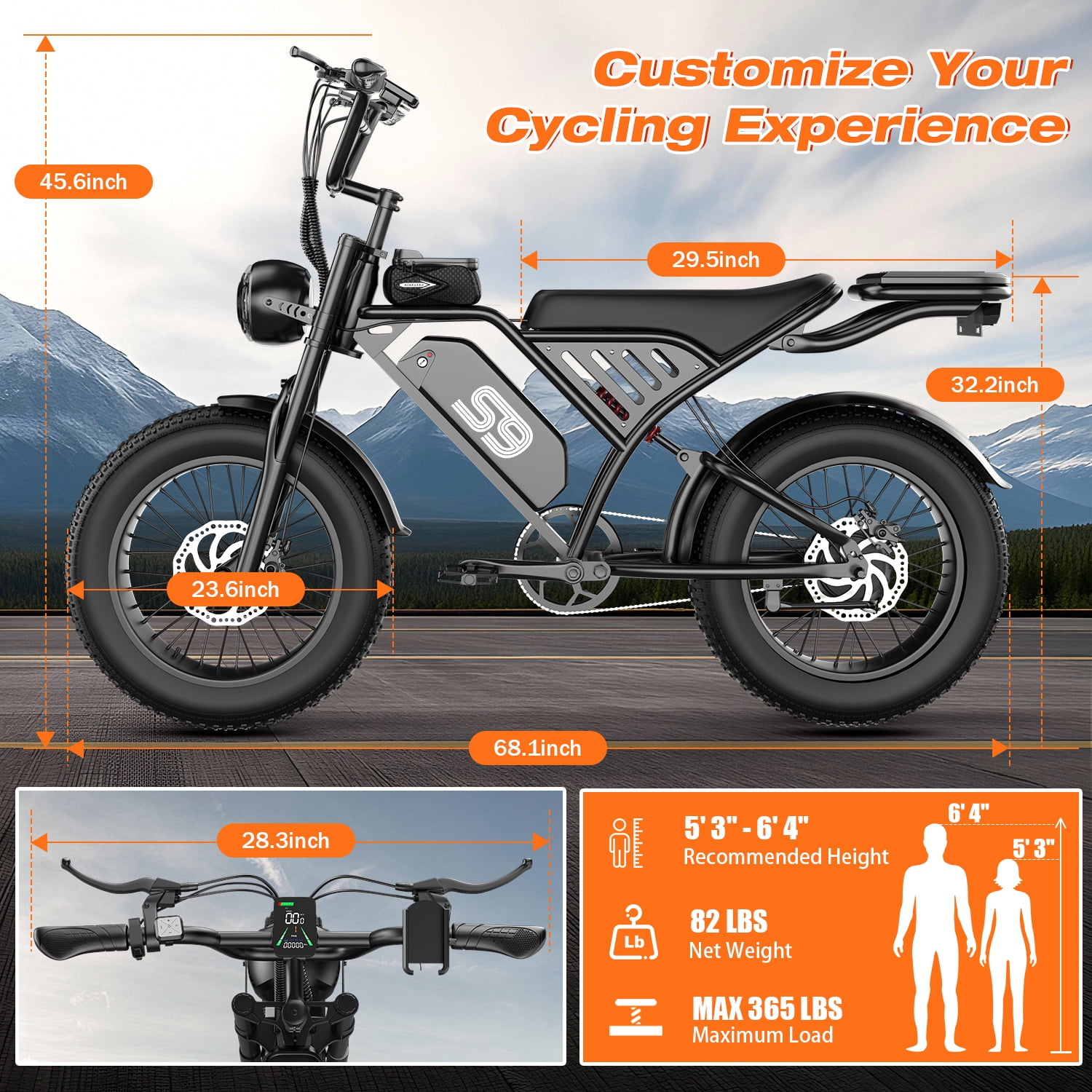 ASKGO Electric Bike for Adults, 750W Fat Tire Off-Road Ebike, 30MPH Speed & 75 Mile Range, Cargo Ebike with NFC Unlock (48V 20Ah) wkgi6