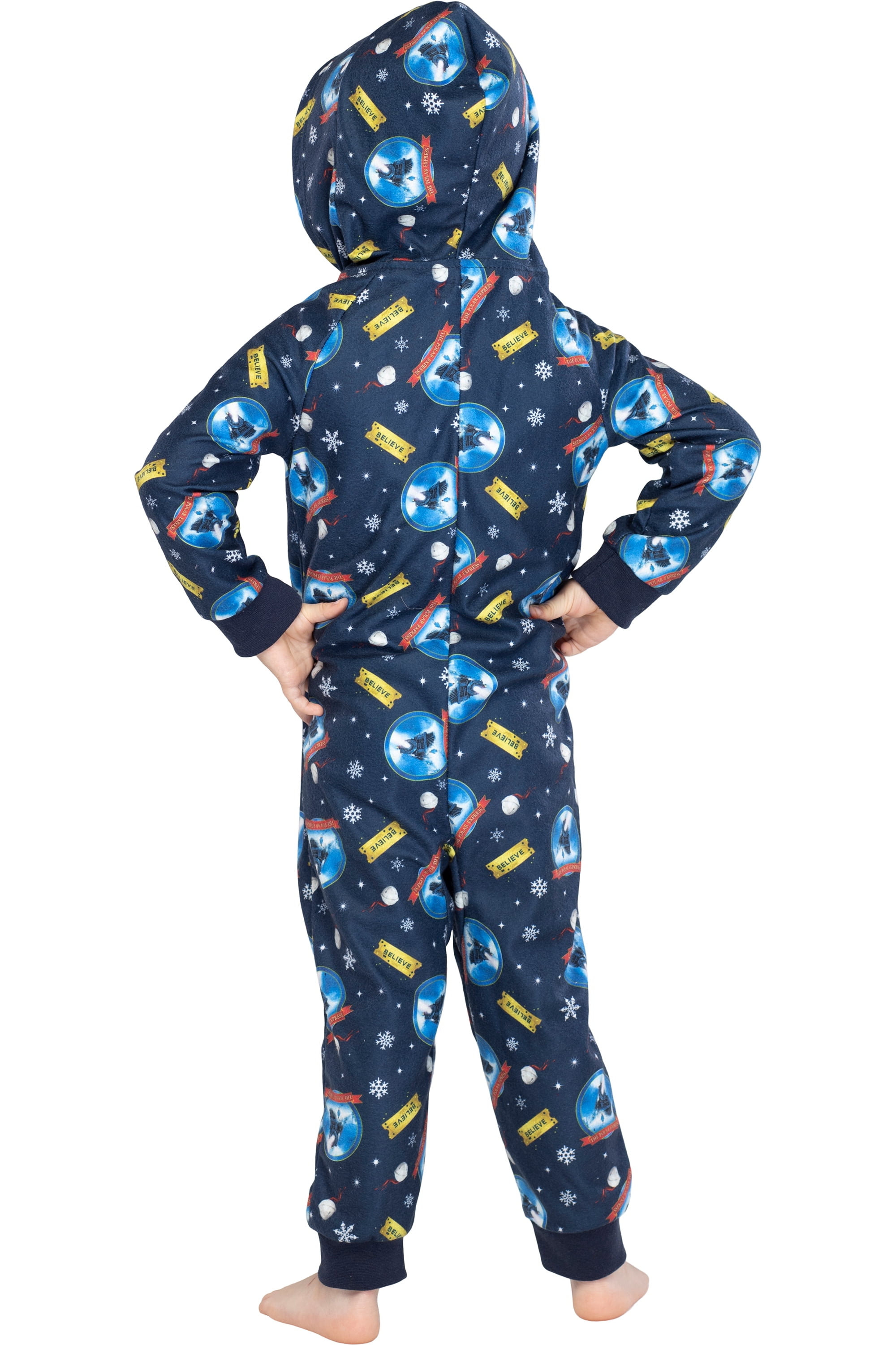 PJammy The Polar Express Toddler Kids' Hooded Footless One-Piece Pajama (Blue, 3T) eevop