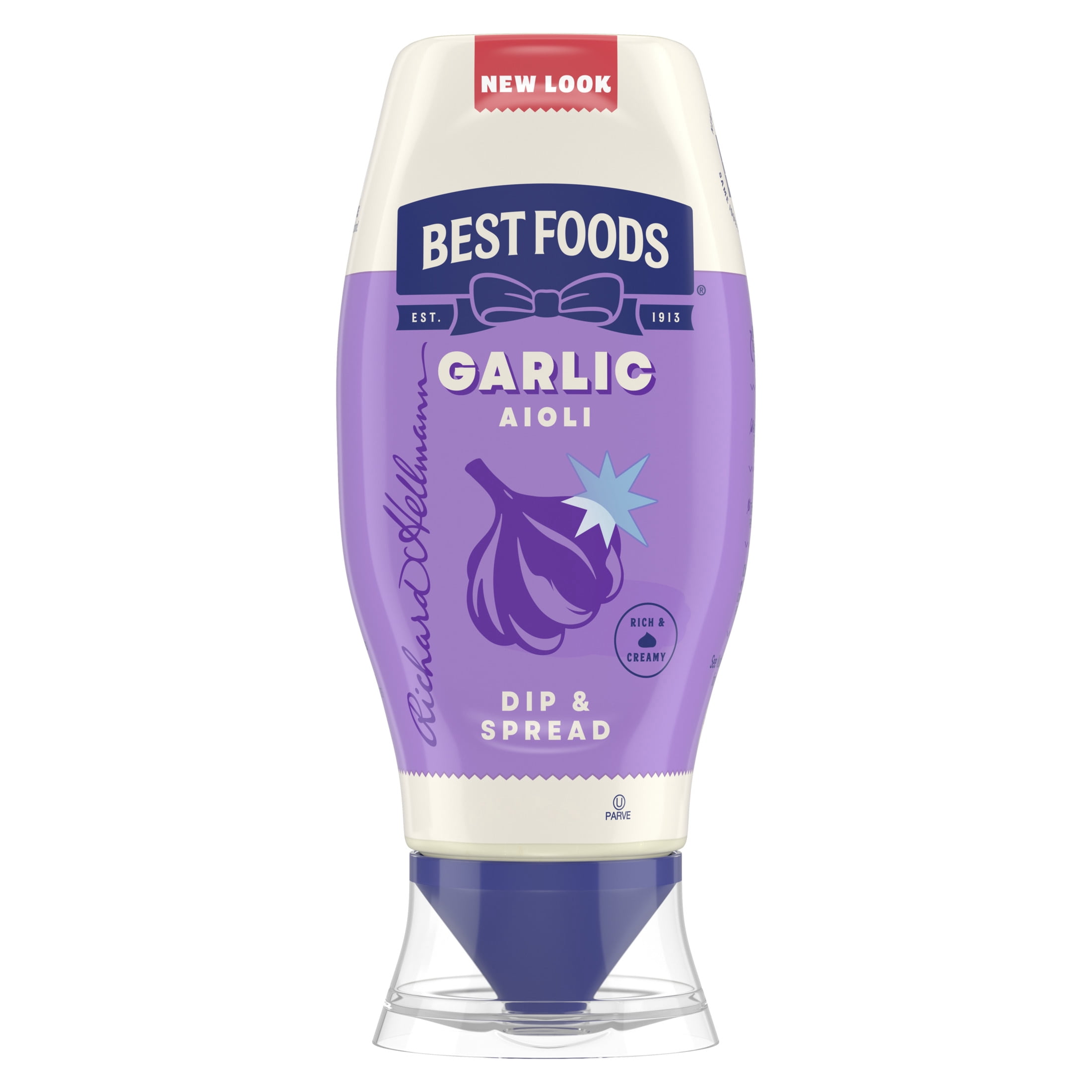 Best Foods Garlic Aioli Dip and Spread, Creamy Garlic Condiment for Sandwiches and Fries (11.5 fl oz) touaf