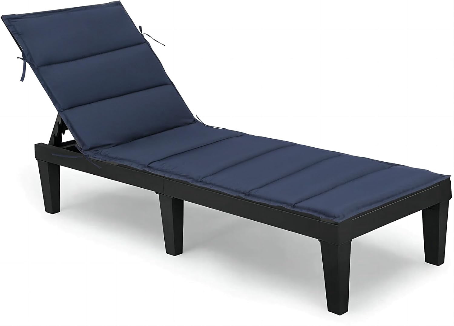 Maphissus Foldable Water-Resistant Chaise Lounge Cushion (Blue, 72 in x 21 in x 2 in, Set of 2) nlu7p