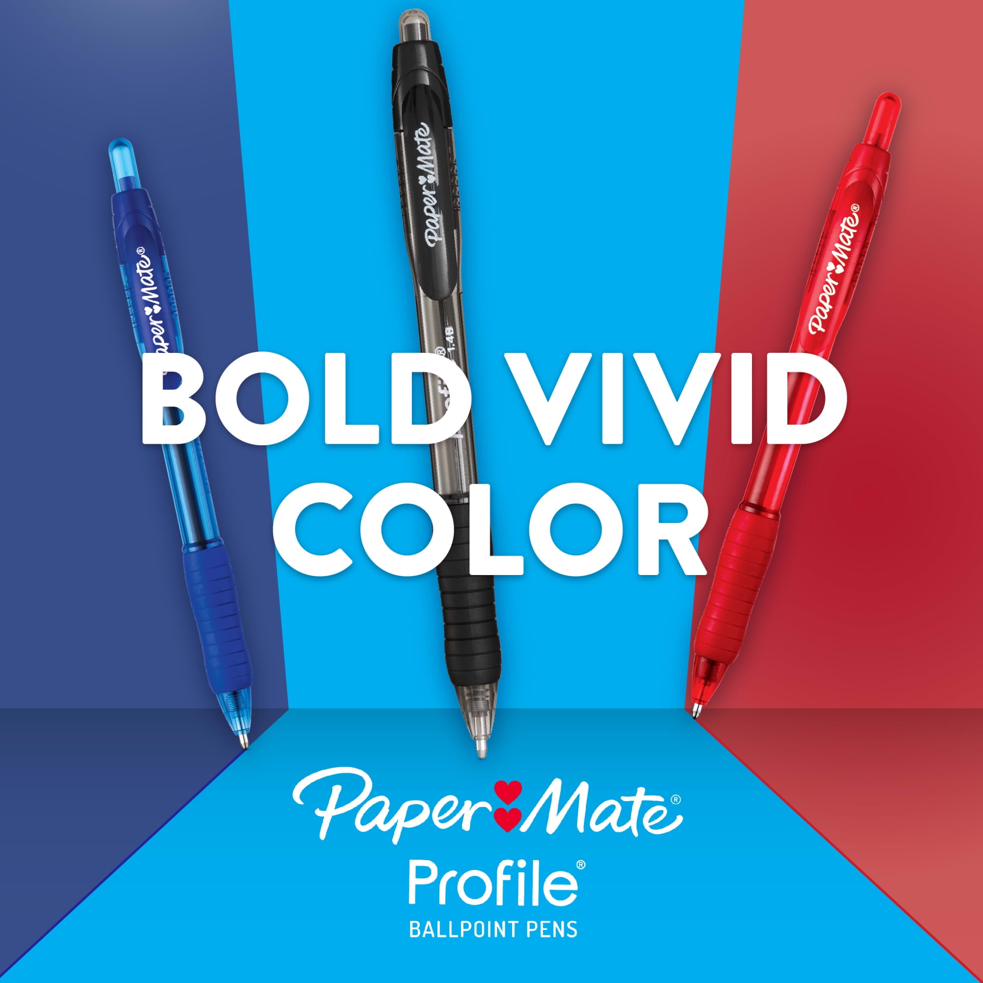 Paper Mate Profile Retractable Ballpoint Pens, Bold Point, Quick-Drying Ink (Black, 8 Count) f7h7a