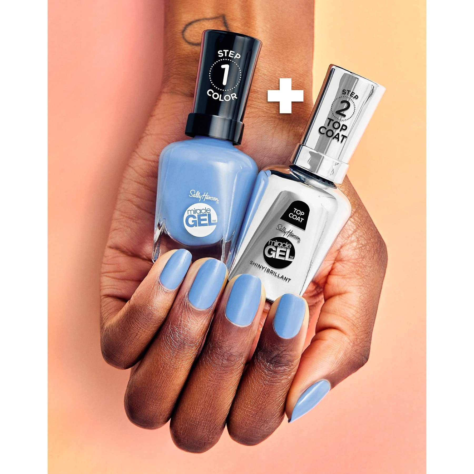 Sally Hansen Miracle Gel Nail Polish, Chip-Resistant Long-Lasting Formula (Blue, 0.5 fl oz) xq69f