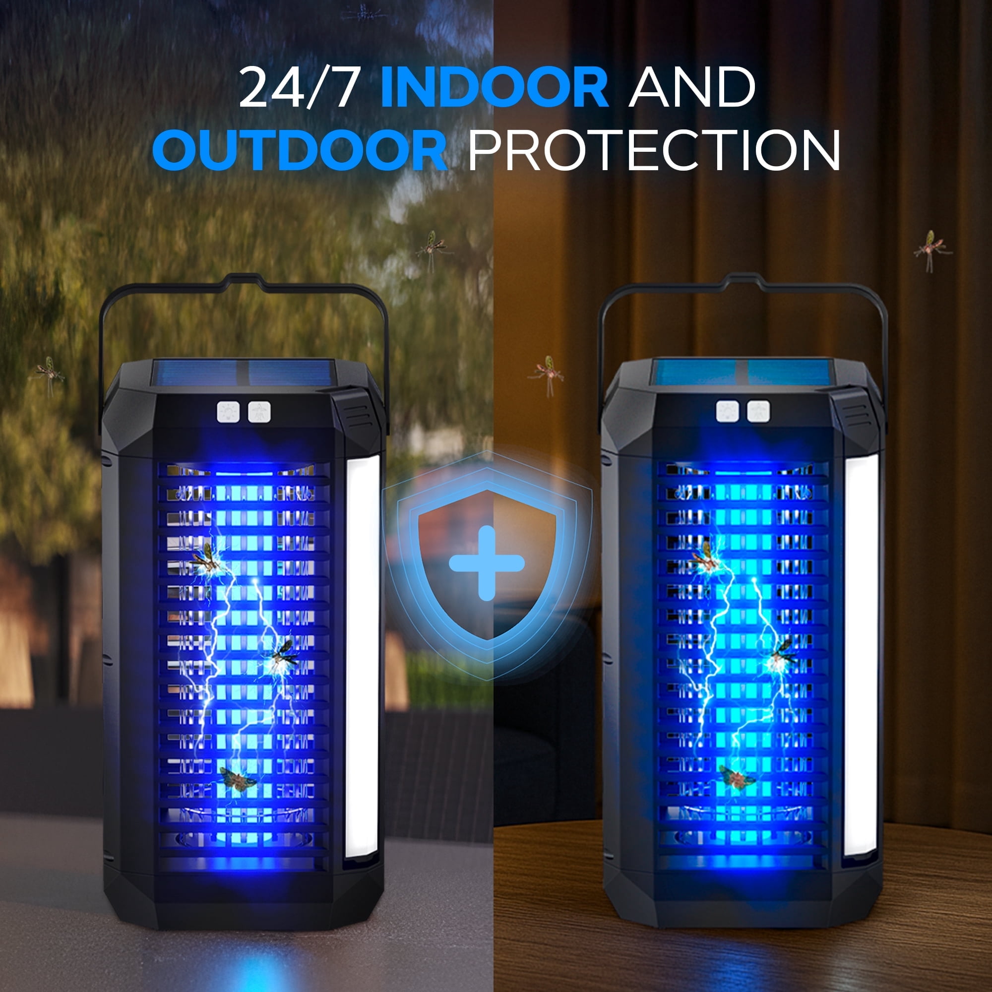 Bell + Howell Rogue Bug Zapper Lantern, Rechargeable LED Mosquito & Fly Repellent (Black, 10 in x 5 in) j66dn