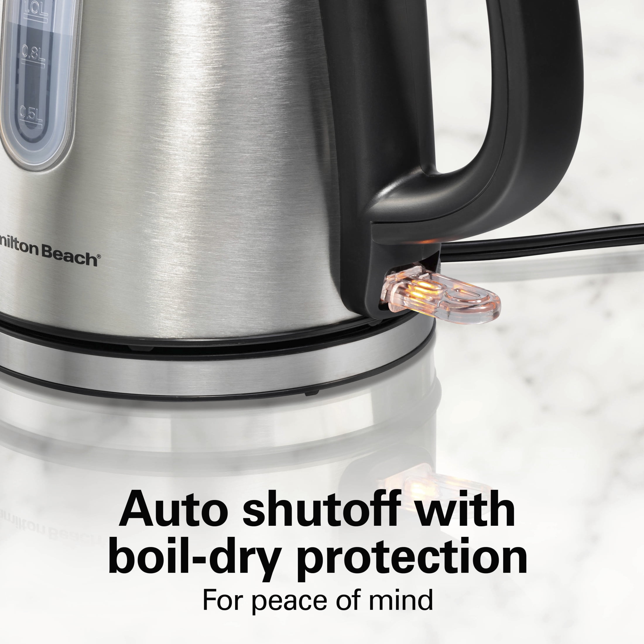 Hamilton Beach Electric Kettle, Stainless Steel Tea and Water Boiler, Ultra-Fast Heating with Auto Shutoff (Silver, 40 fl oz) 585bn