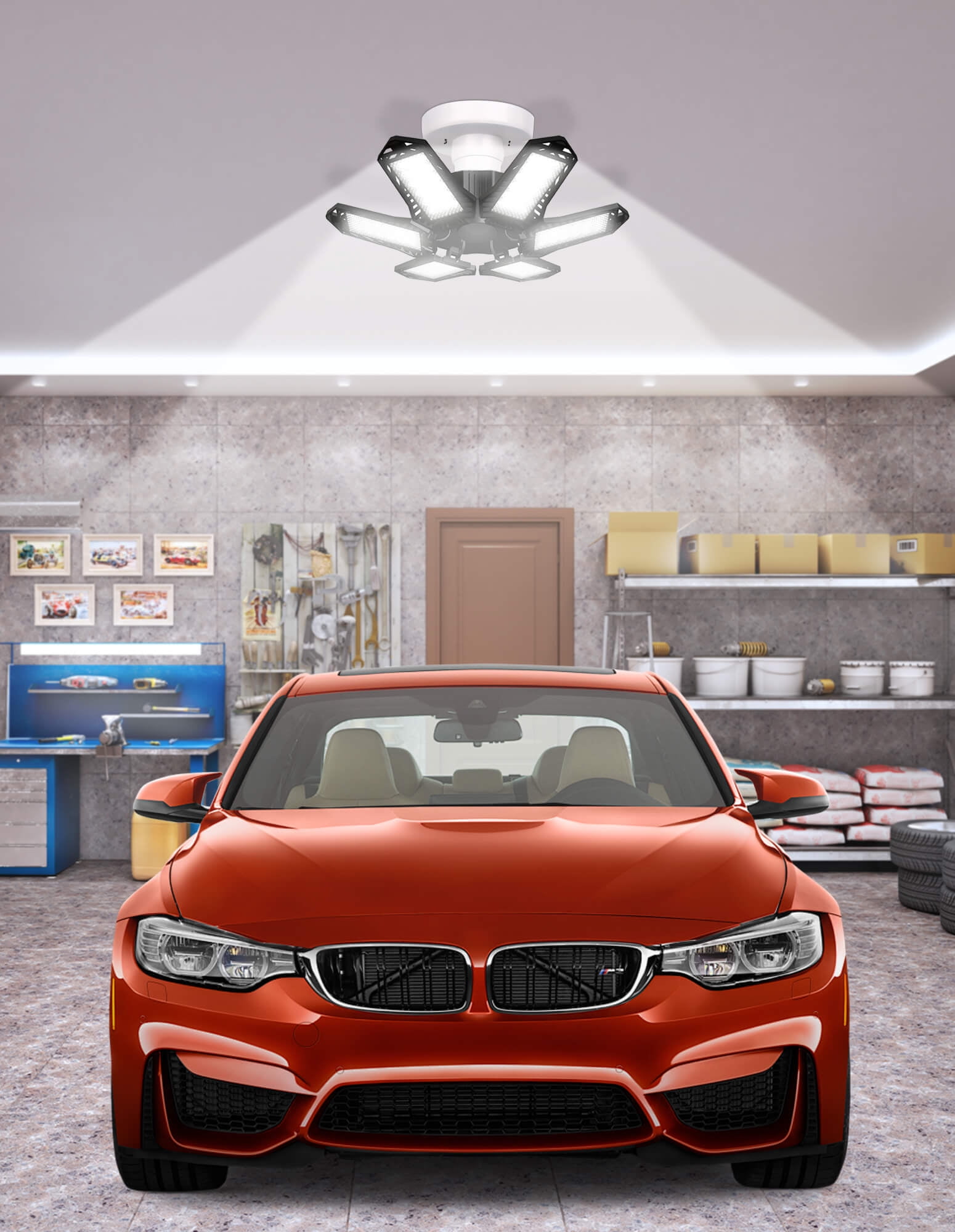 Sentryse LED Garage Light 29W Deformable Shop Ceiling Lamp (6500K Daylight, 2 Pack) ktxhm