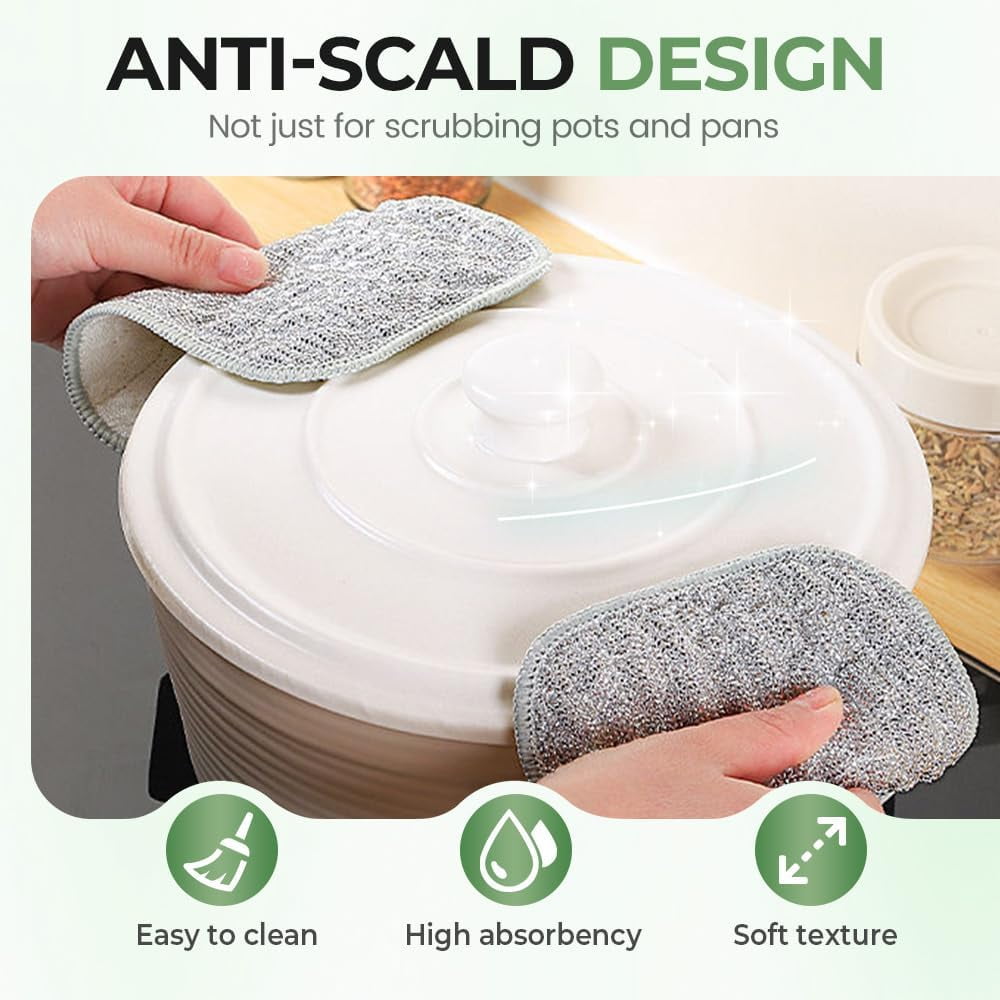 SturdyPro All-Purpose Metal Scrubbing Pads, Non-Scratch Wire Dish Cloths for Kitchen Cleaning (Silver, 10-Pack) j9191 - Image 5