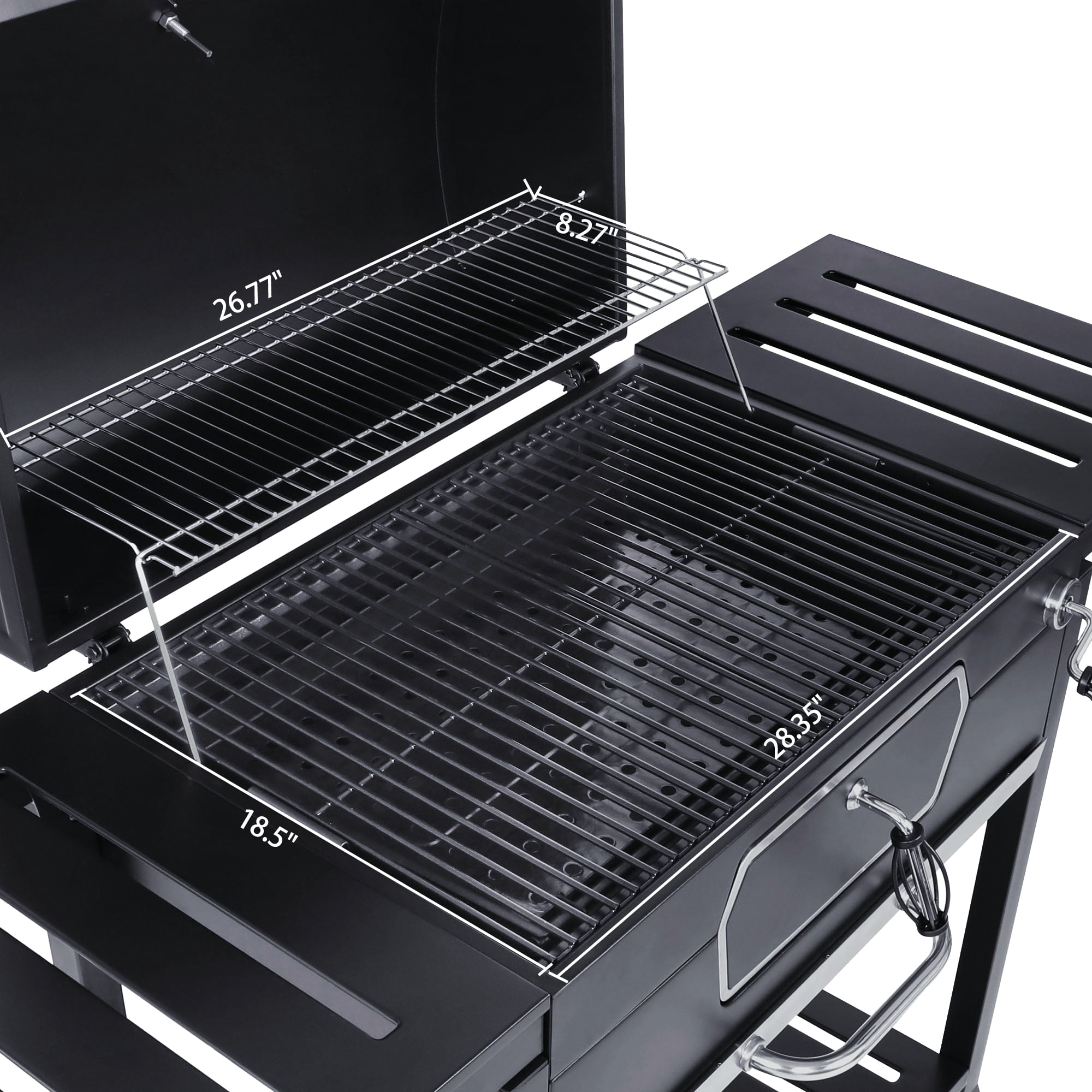 Royal Gourmet 30 in Deluxe Charcoal Grill and BBQ Smoker with Adjustable Pan (Black) xkxex