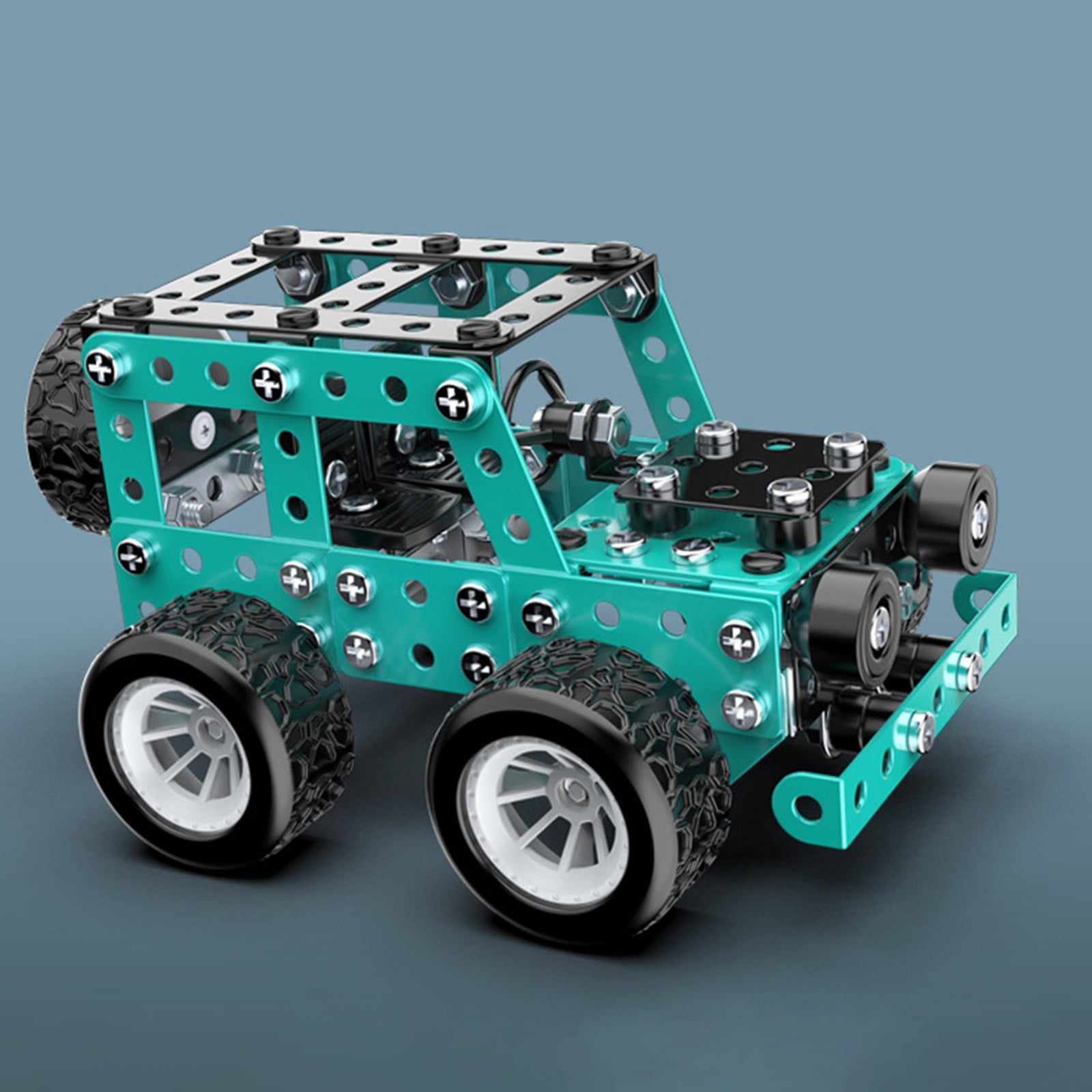 RKZDSR STEM Metal Model Car Building Kit, DIY Educational Erector Set for Kids (190 Pieces, 4.9 in L x 3.74 in W x 2.95 in H) 3ws36
