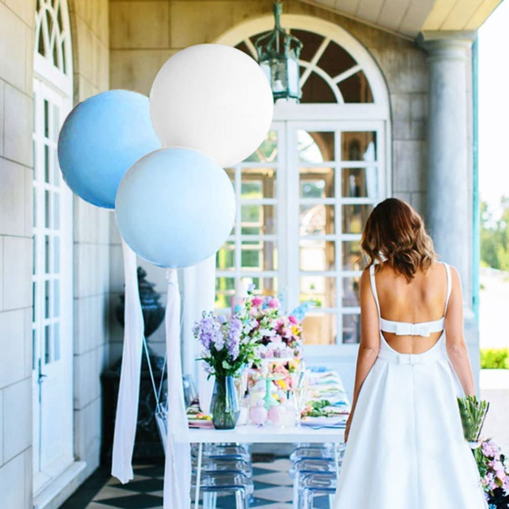 MMTX 142pcs Balloon Garland Arch Kit for Birthday Wedding Party Decoration (Blue, White, Gray, 142 Pieces) km4nq
