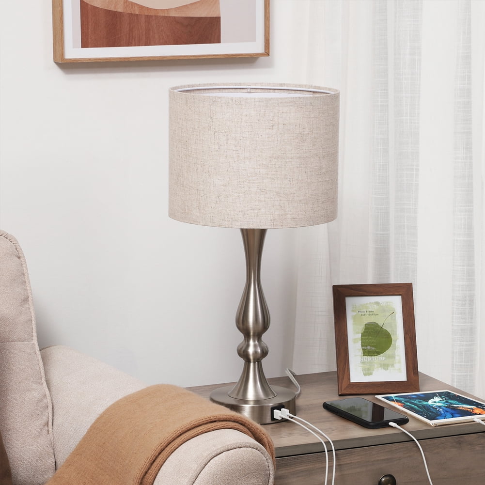 EDISHINE 3-Way Dimmable Table Lamps with USB Charging Ports (Set of 2, 2-Pack) 5fnya