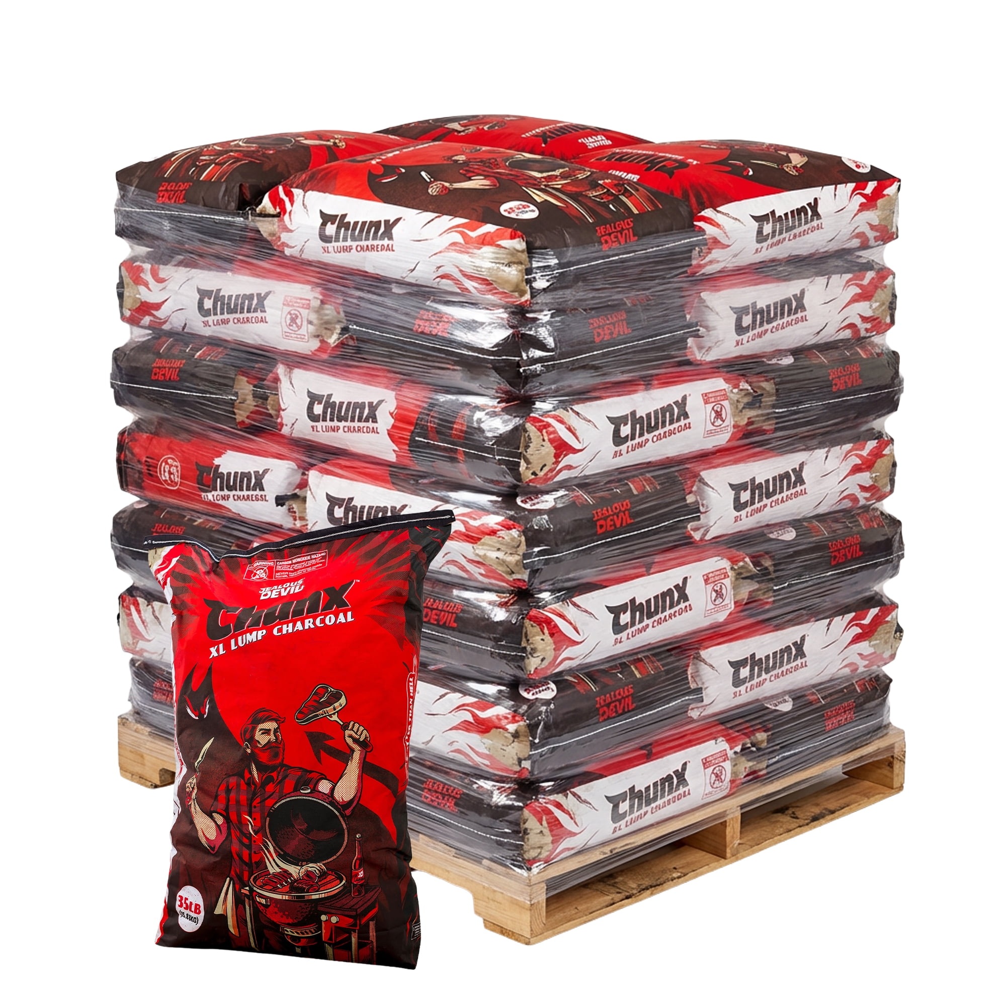 Jealous Devil Natural Hardwood Lump Charcoal for Grilling and Smoking (Black, 35 lb) v5nc6