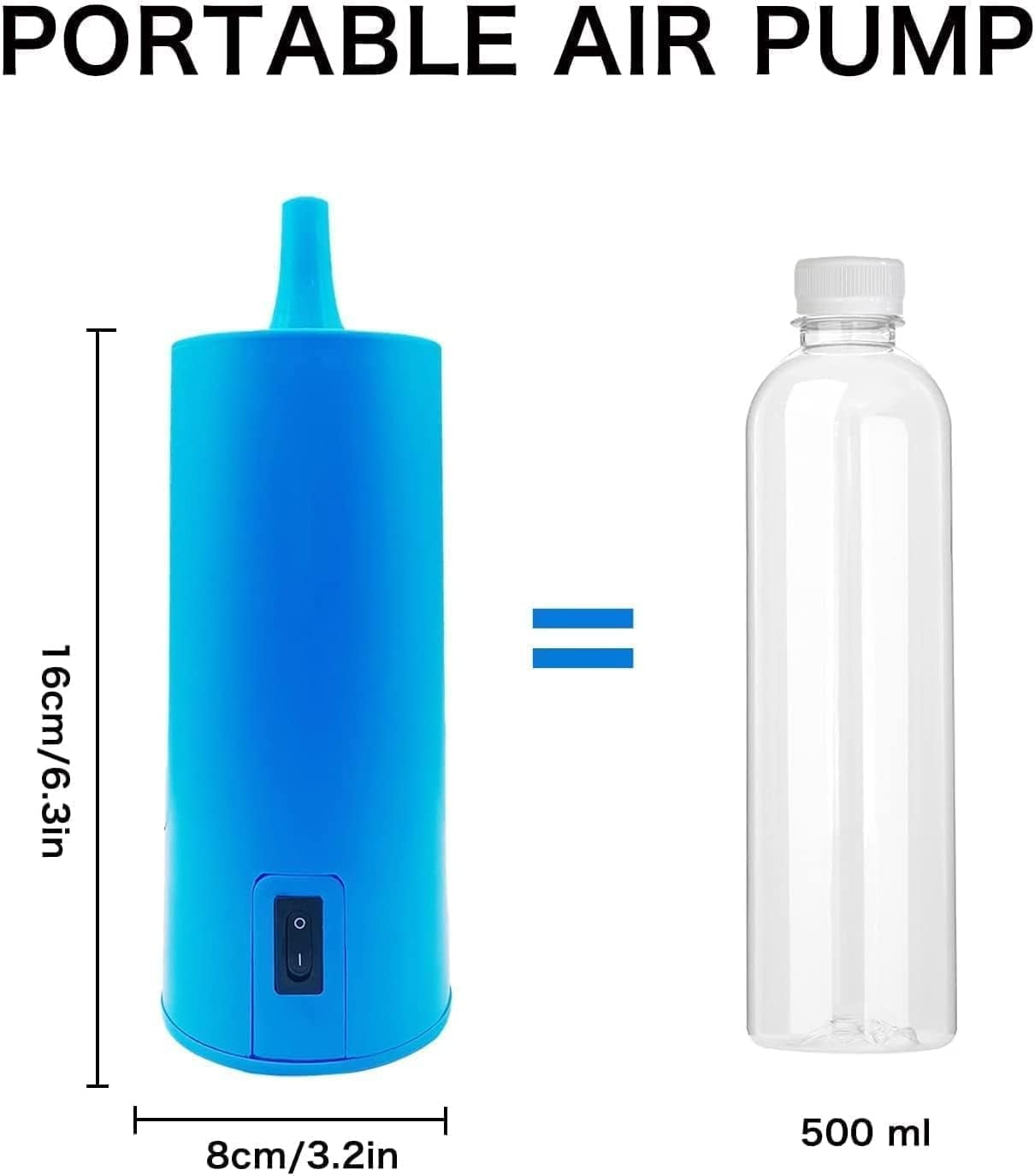 B-Qtech Electric Balloon Pump, Dual Nozzle Inflator for Party Decorations (Blue, 1.23 lb) vsfn7