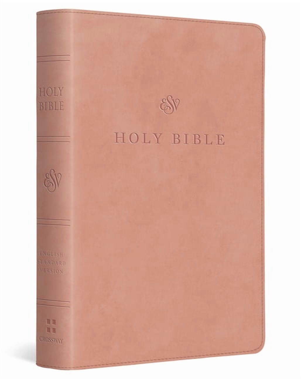 Esv Bibles Large Print Compact Bible, Red Letter Edition, Hardcover (Blush Rose, 1376 Pages) dnazp