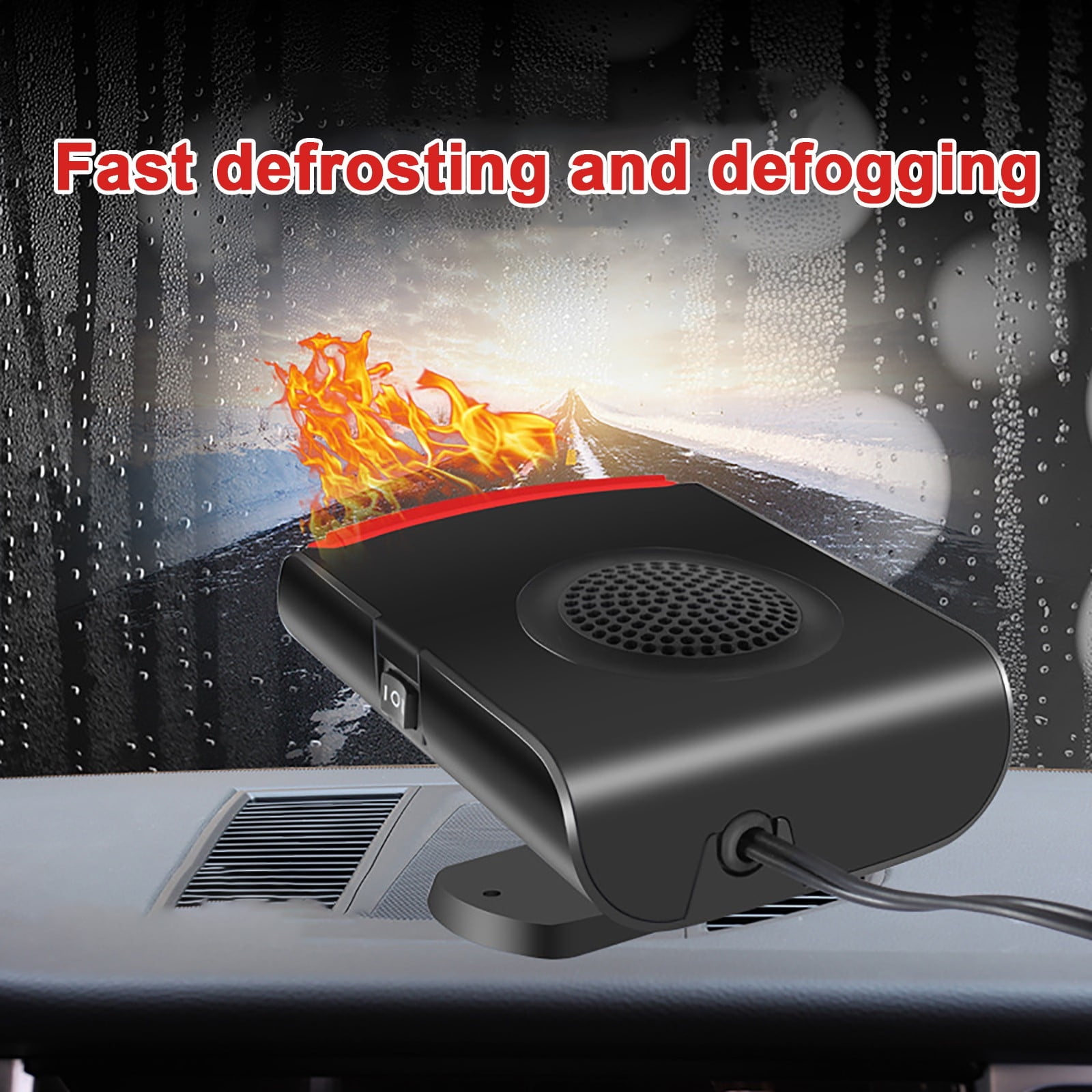 ZFYXGS Portable Car Heater and Windshield Defroster, 12V Electric Heating Fan for Vehicle Interior (Black) qv3yi