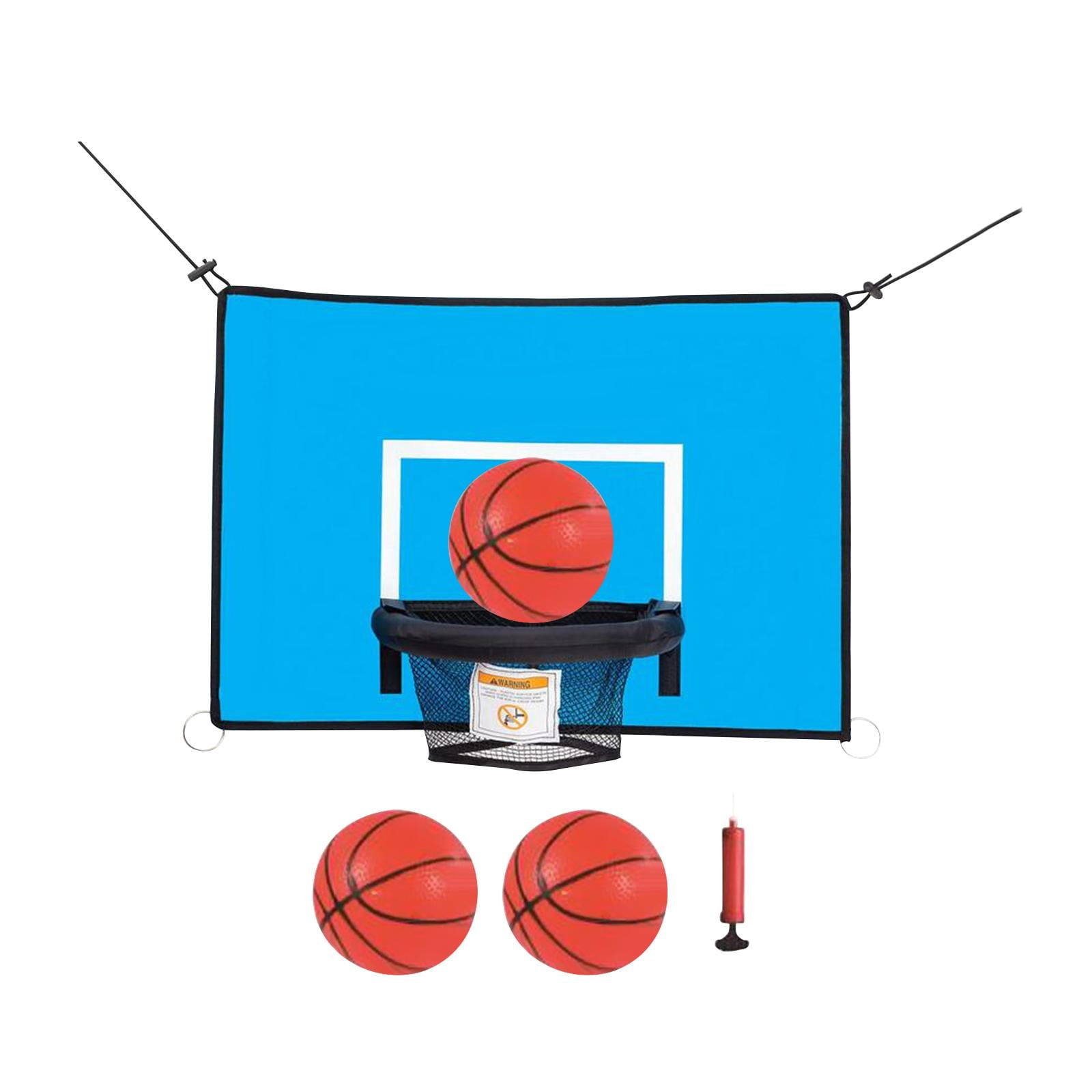 DimyFew Trampoline Basketball Hoop Set with 3 Mini Balls and Pump (Blue, 17.7 in x 13.8 in) mw7or